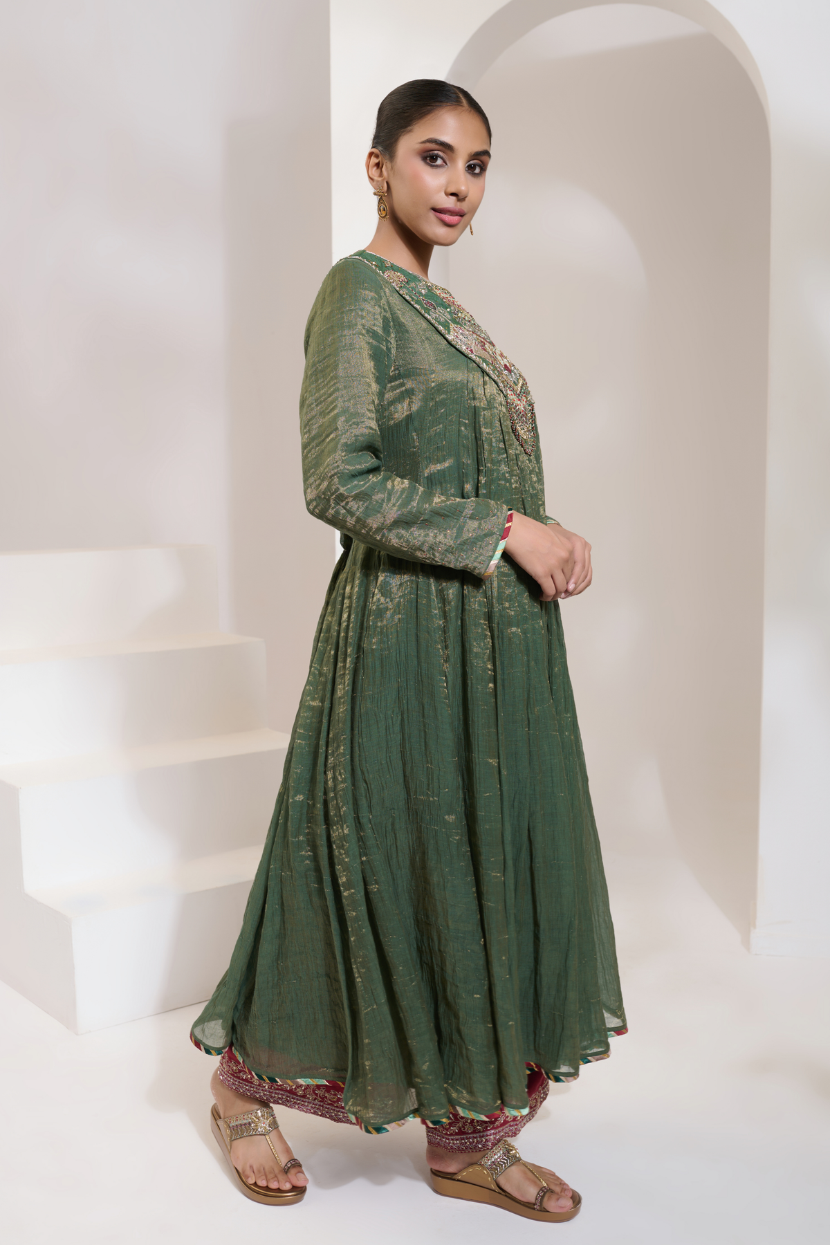 Samsara Kali Kurta Set Green