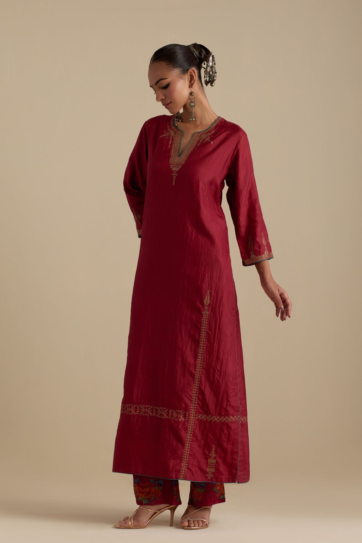 Barn Red Kurta Set