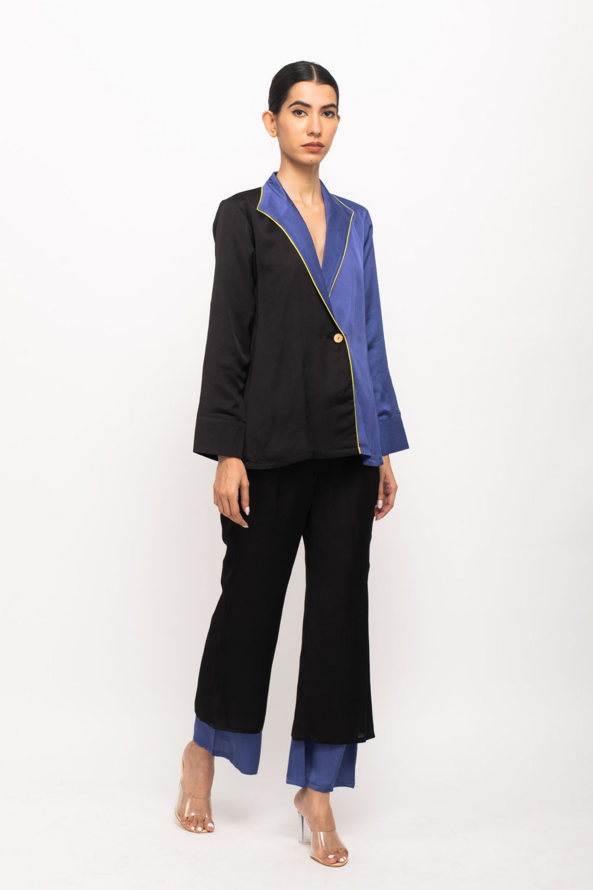 Black and Blue Blazer Set