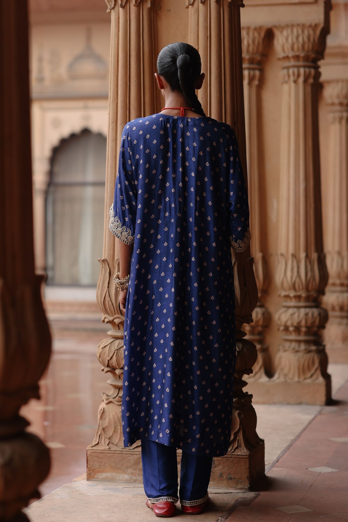 Blue Hand Embroidered Kurta Set