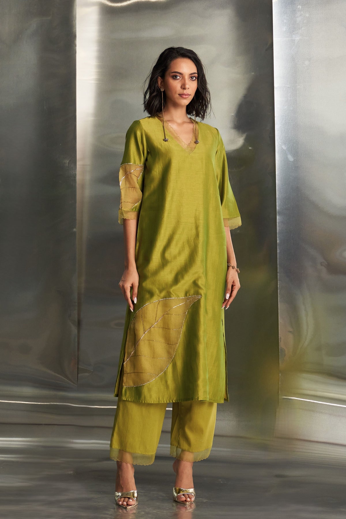 Berry Green Straight Kurta Set