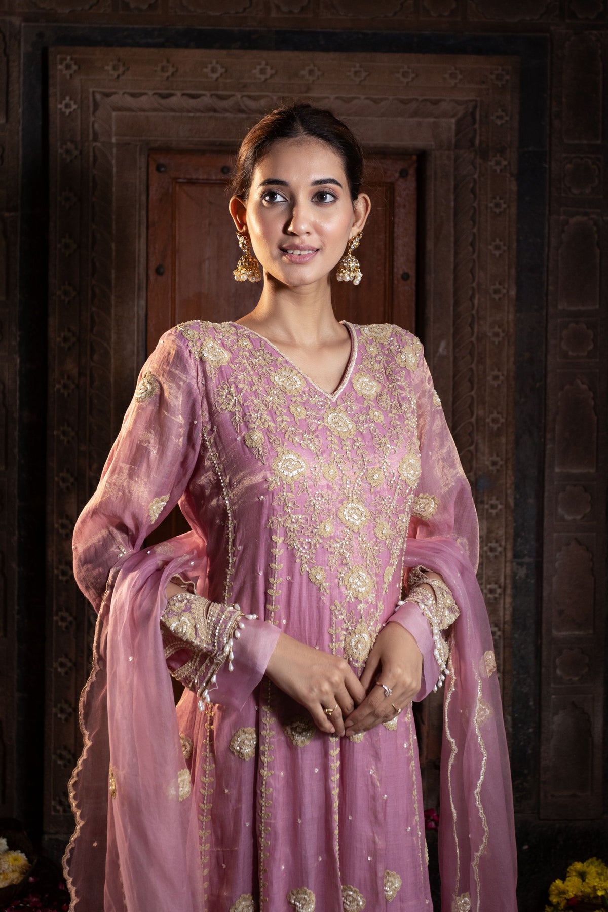 Pink Anarkali Set