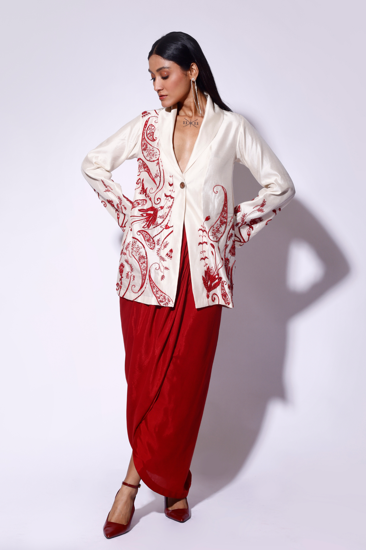 Silk Embroidered Blazer