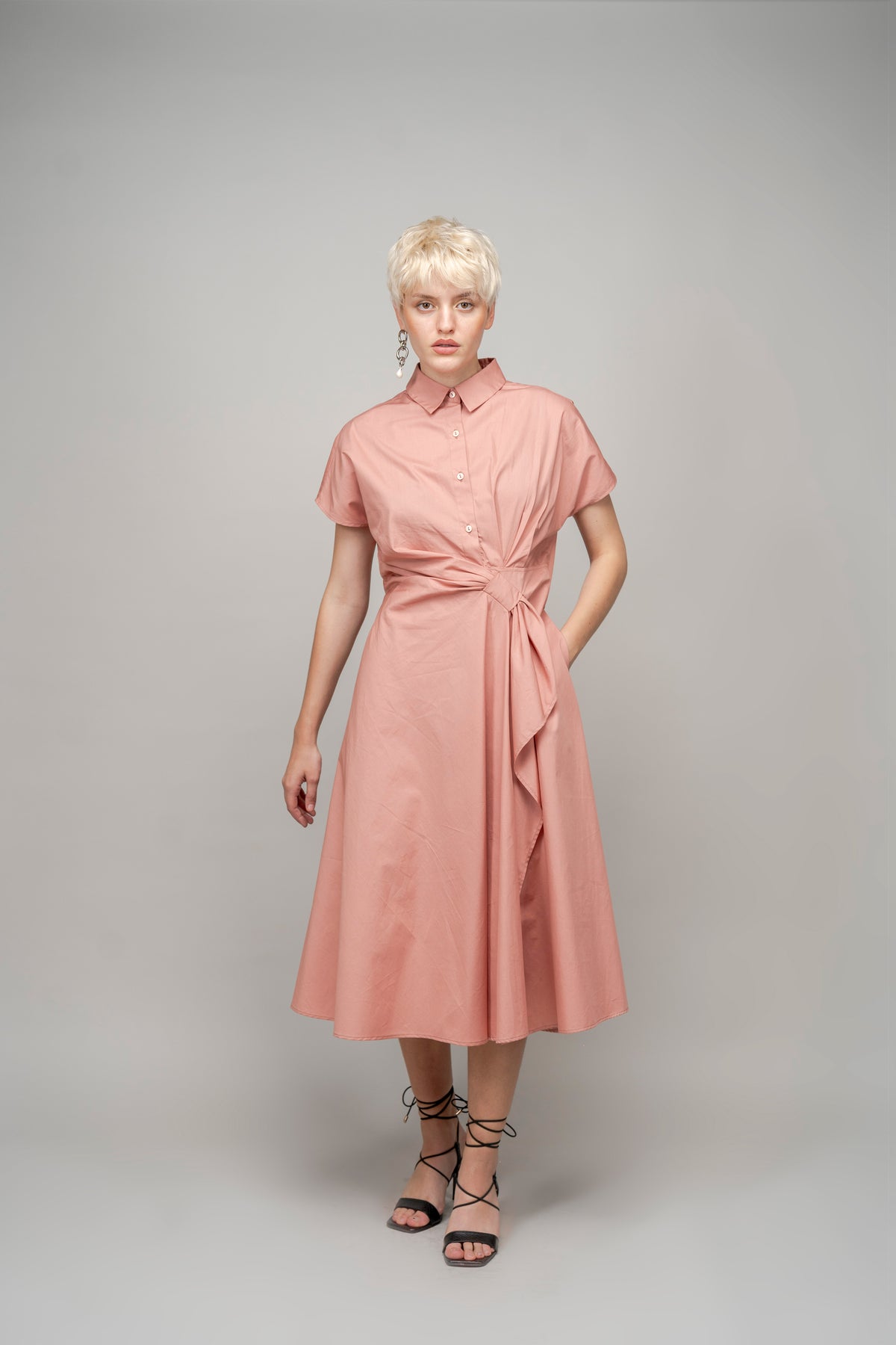 Peach Wrap Dress