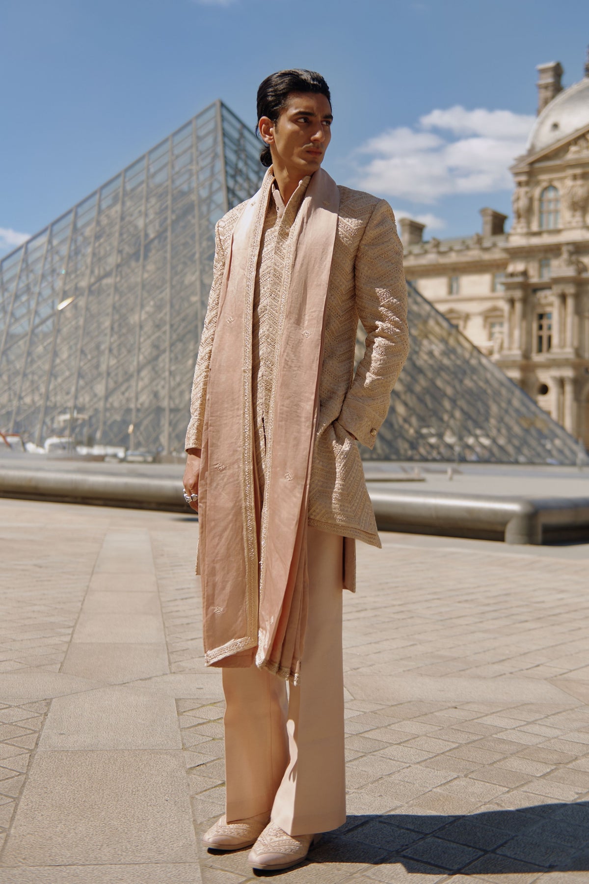 Apricot Sherwani Set