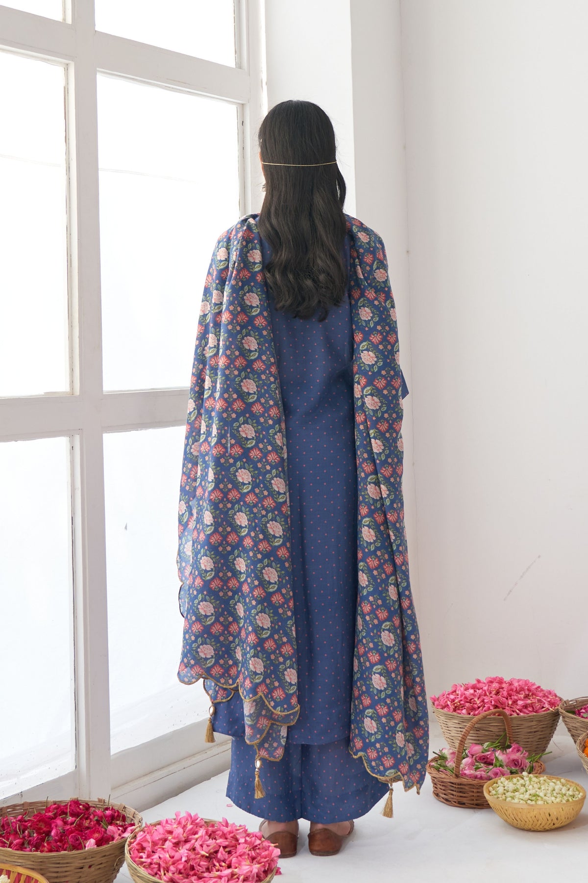 Blue Peony Kurta Set