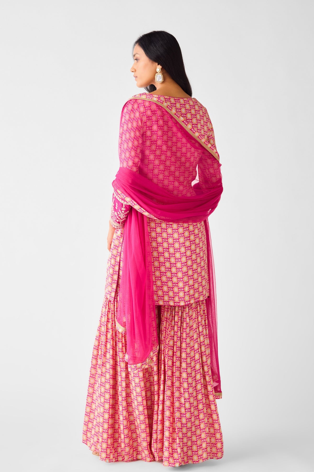 Rani Pink Embroidered Sharara Set