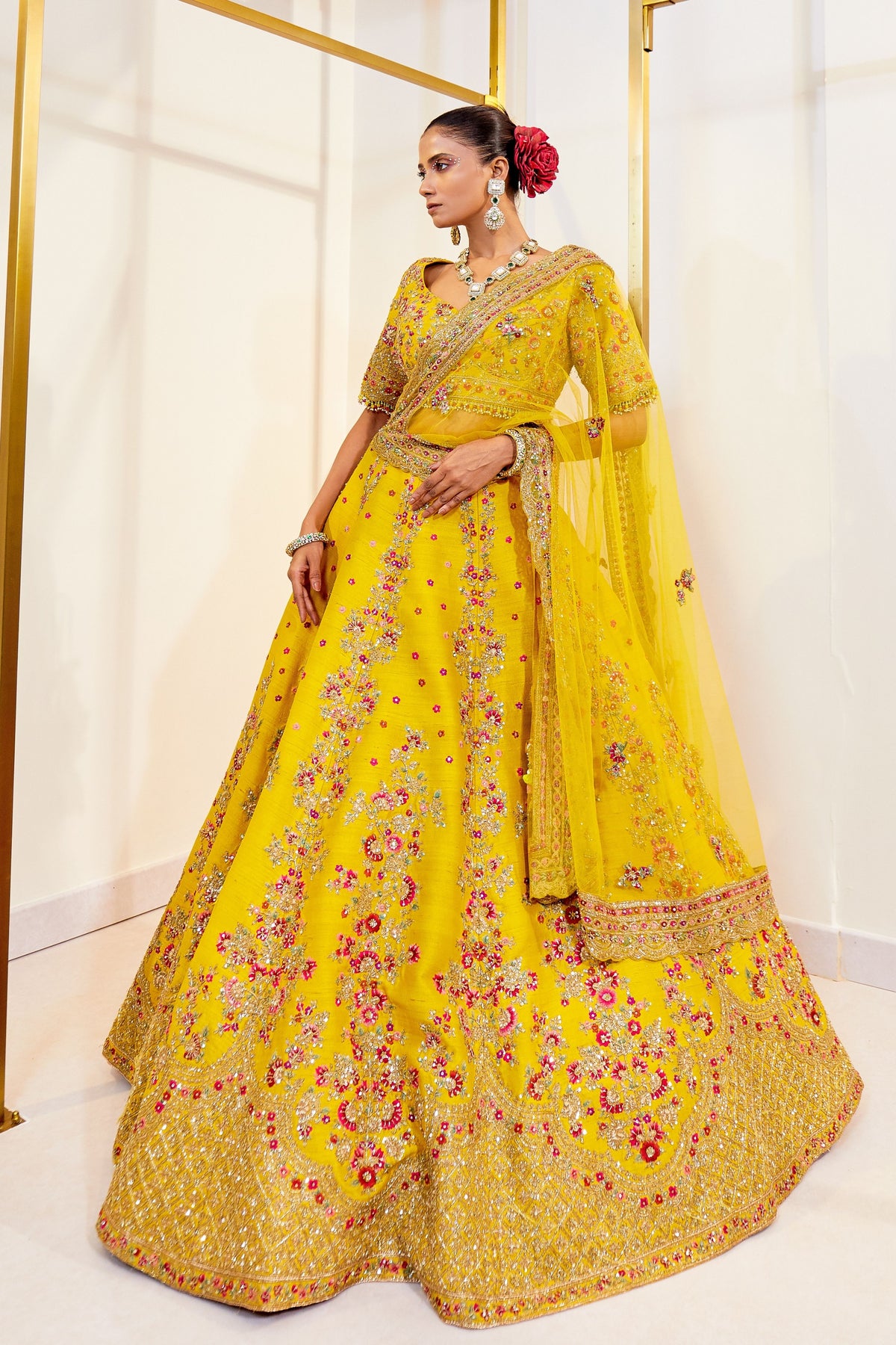 Bindu Mustard Lehenga Set