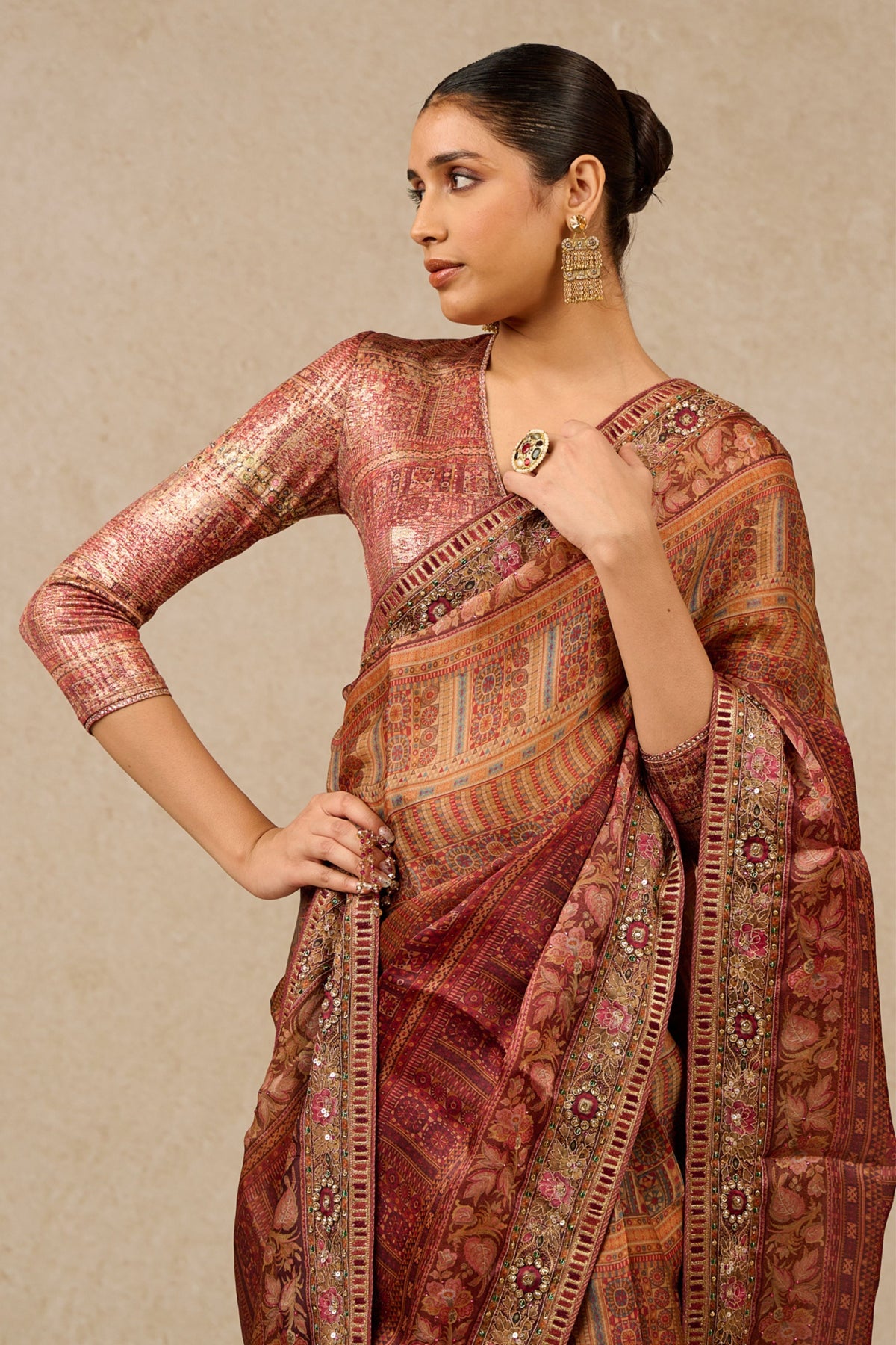 Burgundy Kaleen Saree