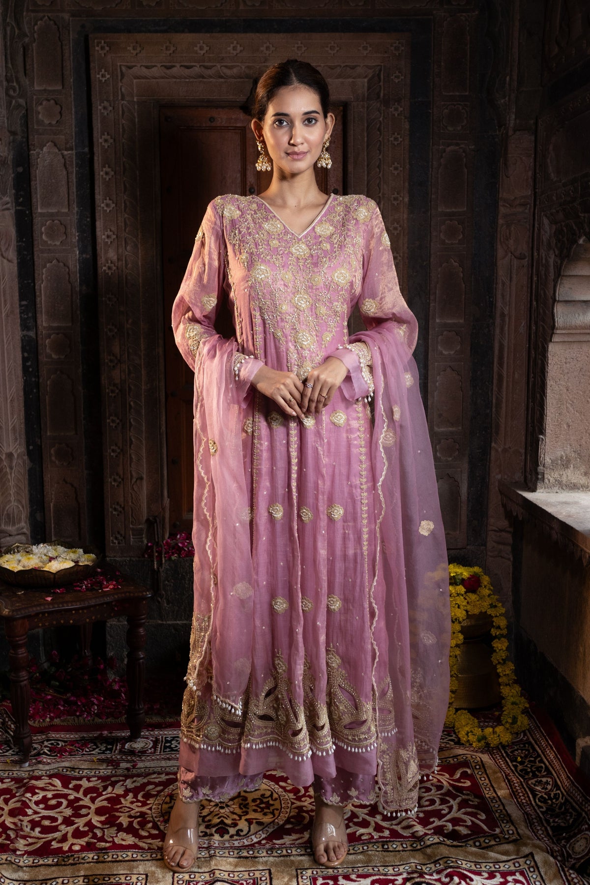 Pink Anarkali Set