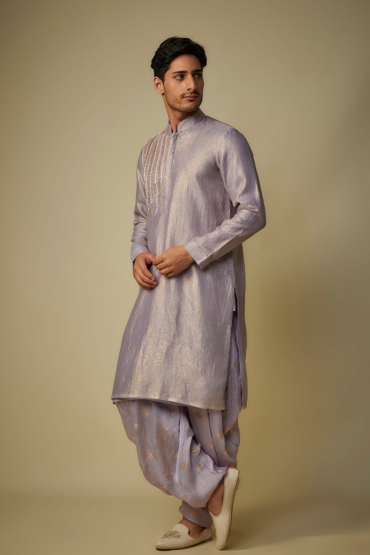 Lilac Embroidered Kurta Set