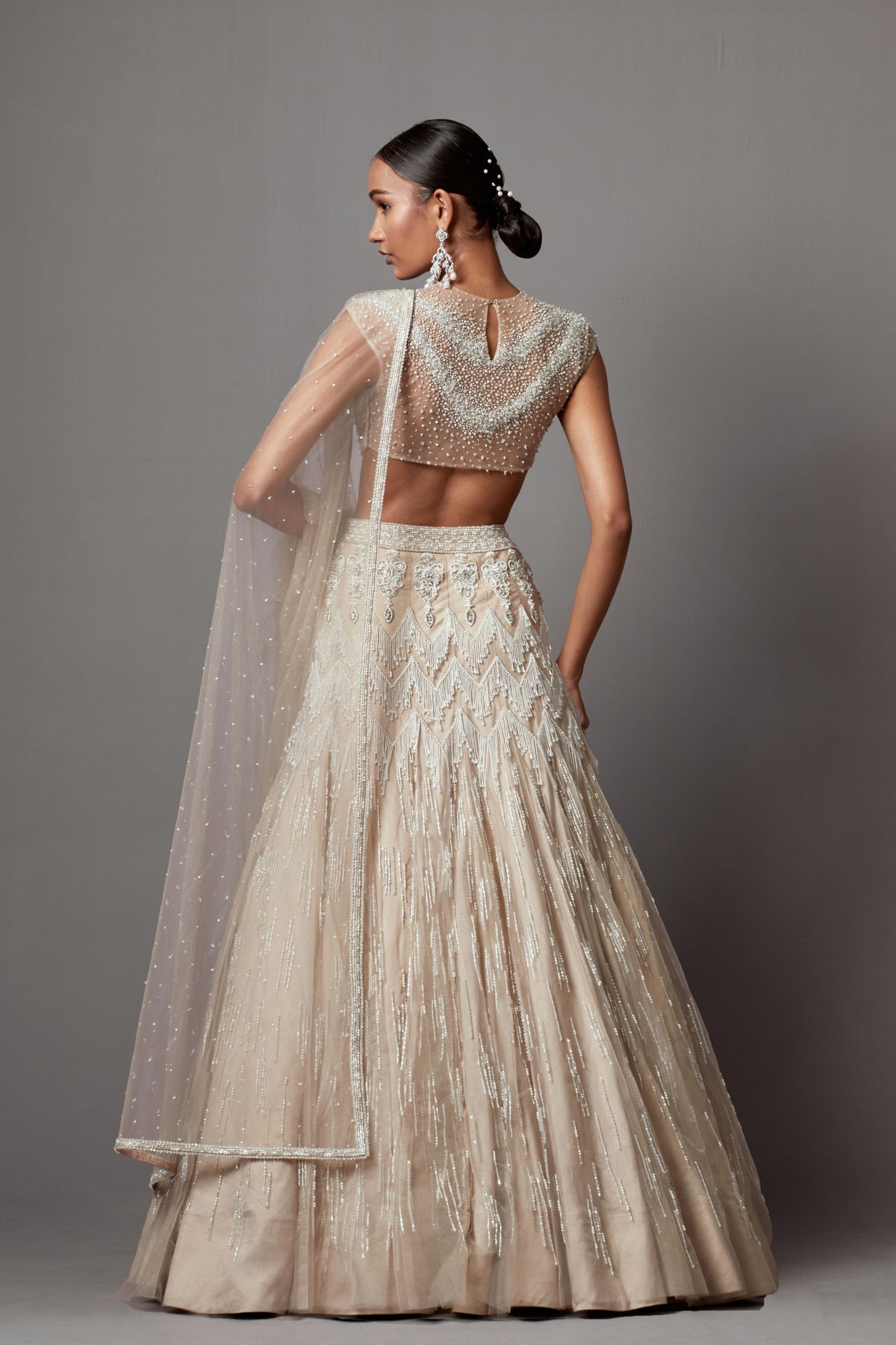 Latkan Greige Lehenga Set