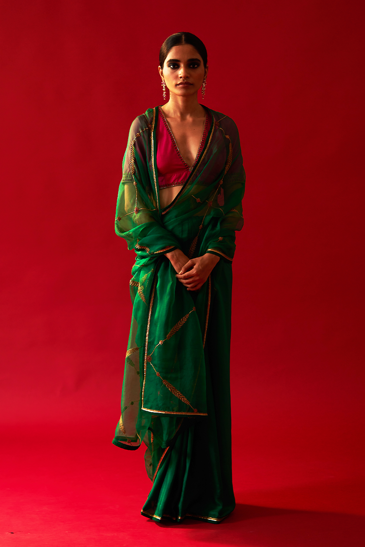 Emerald Green Saree