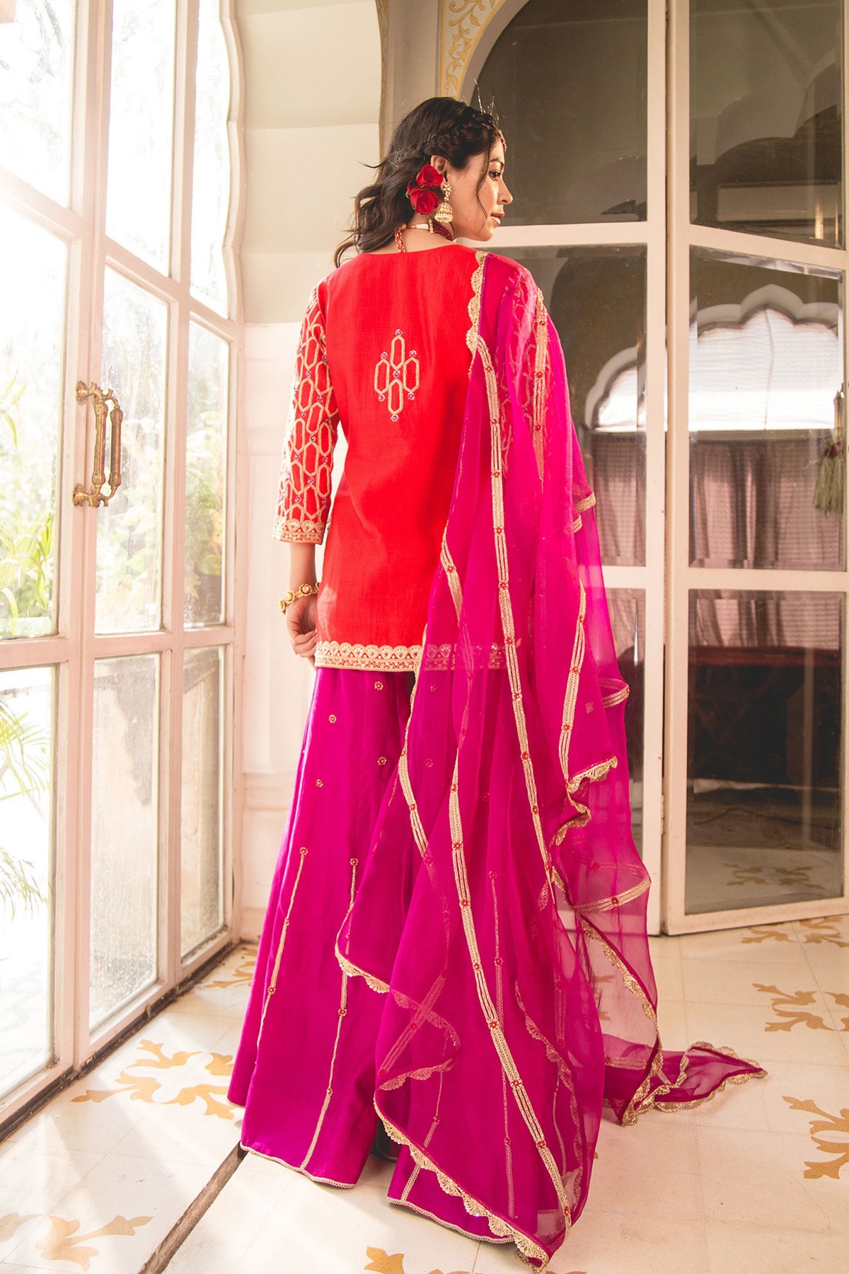 Sunsat Orange Magenta Sharara Set