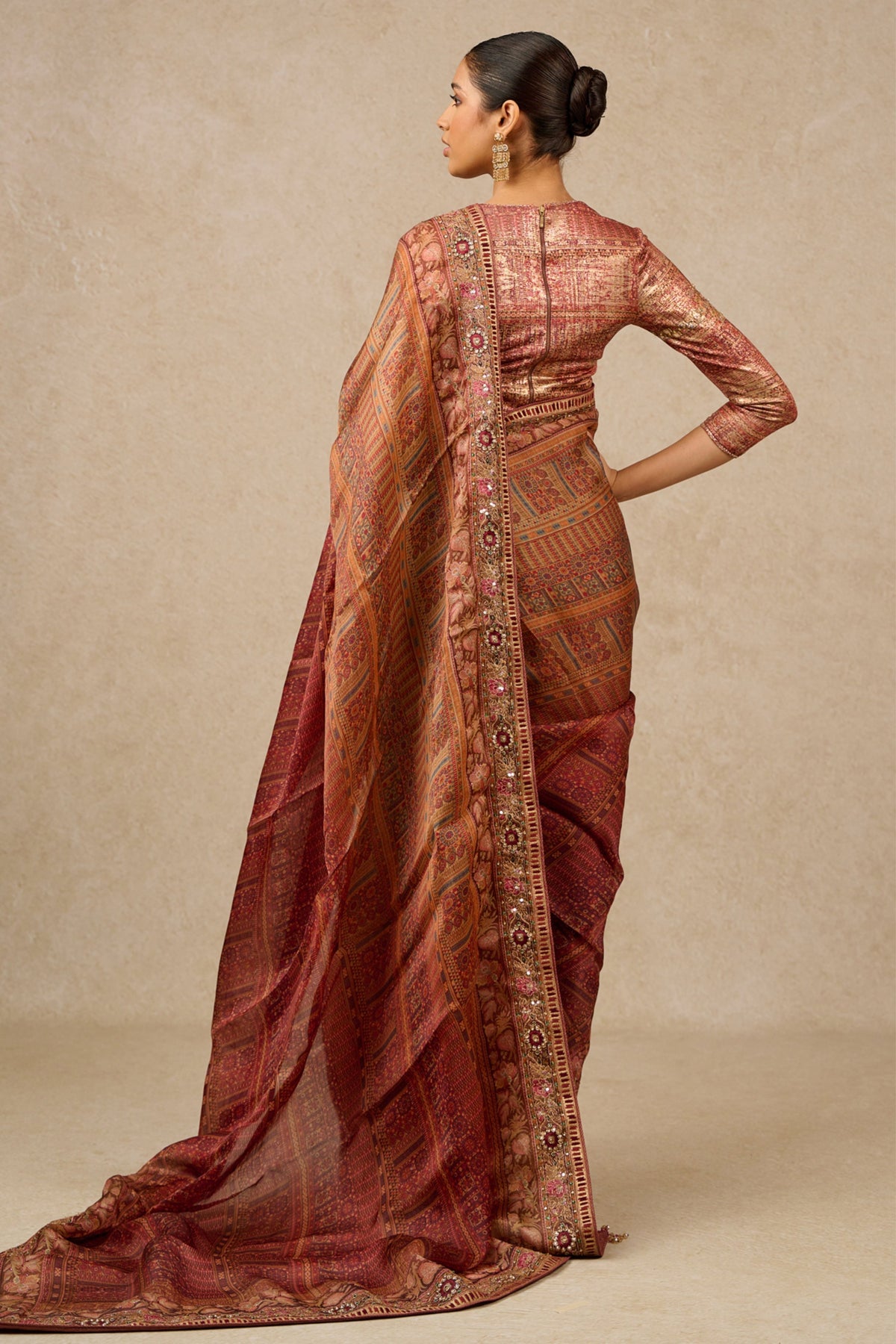 Burgundy Kaleen Saree