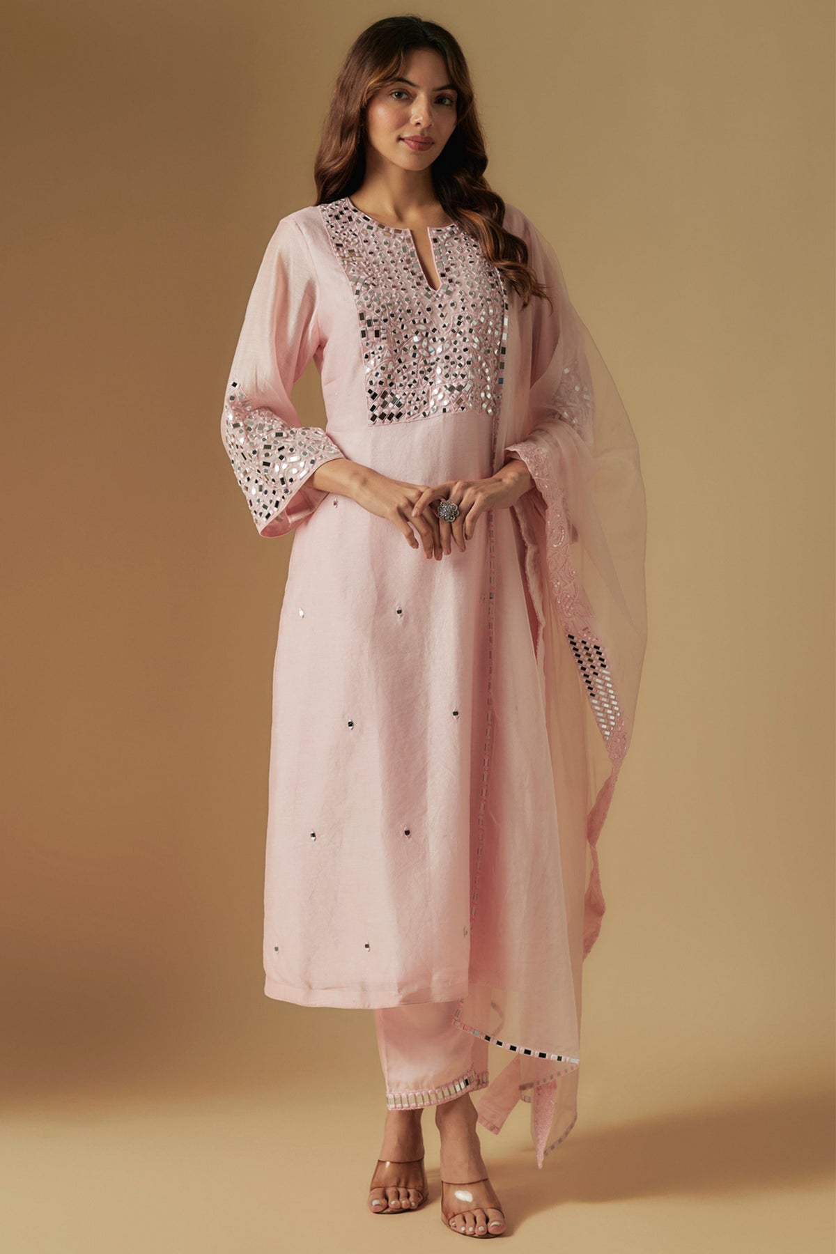 Fable Babypink Kurta Set