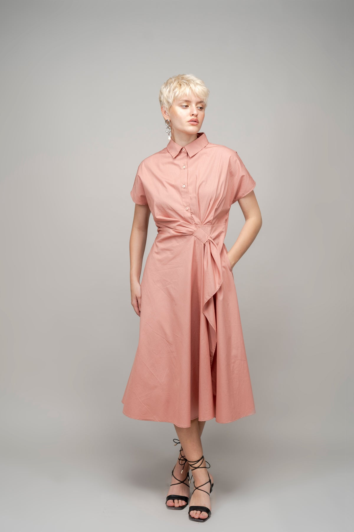 Peach Wrap Dress