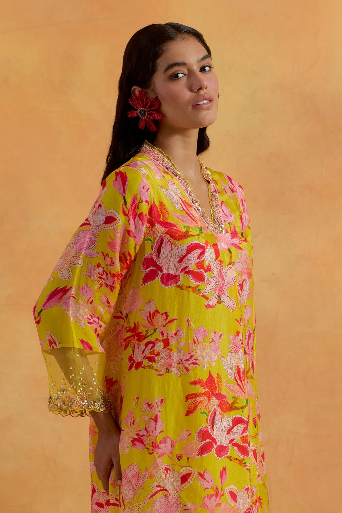 Mango &amp; Pink Kurta Set