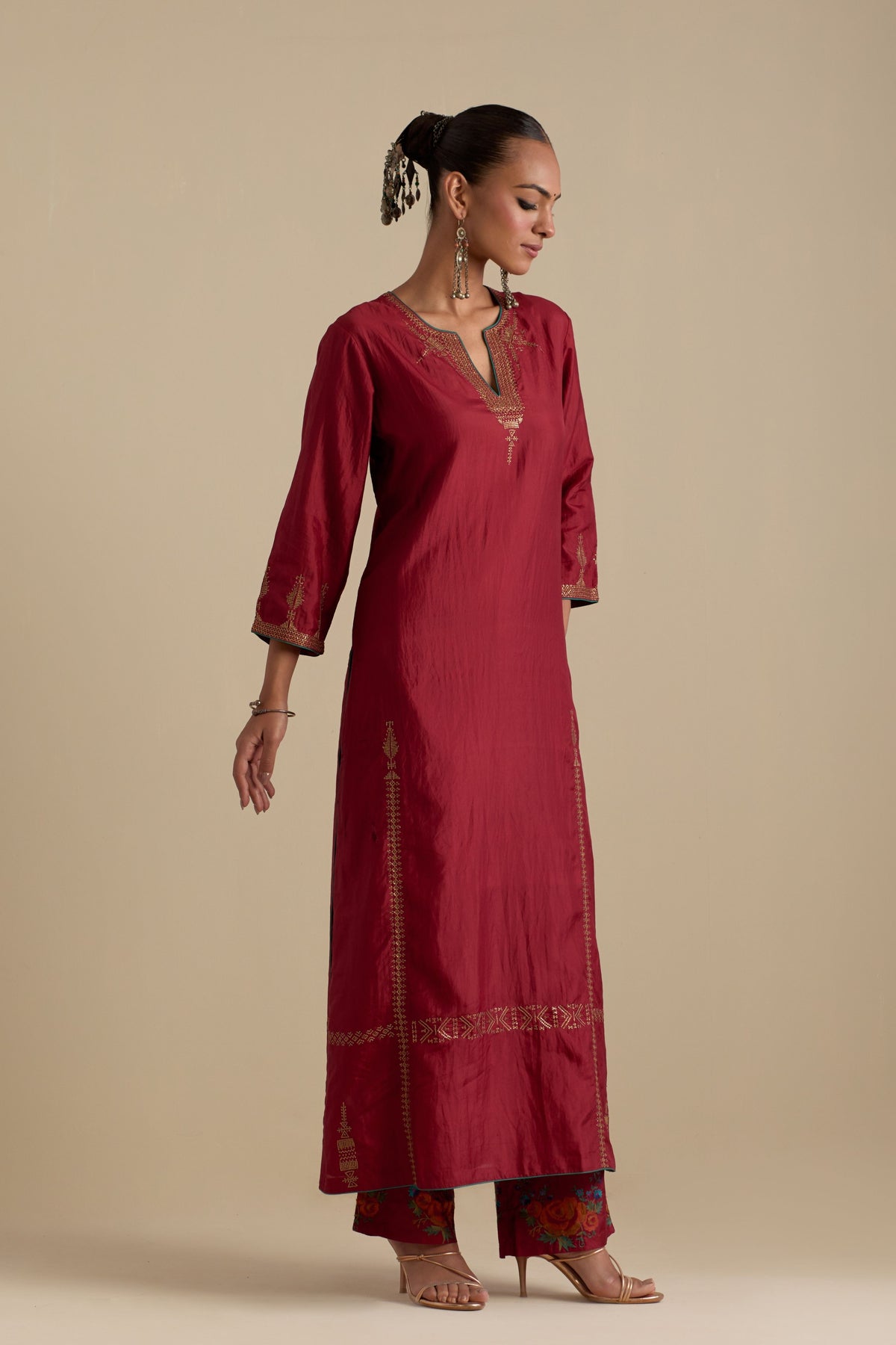 Barn Red Kurta Set