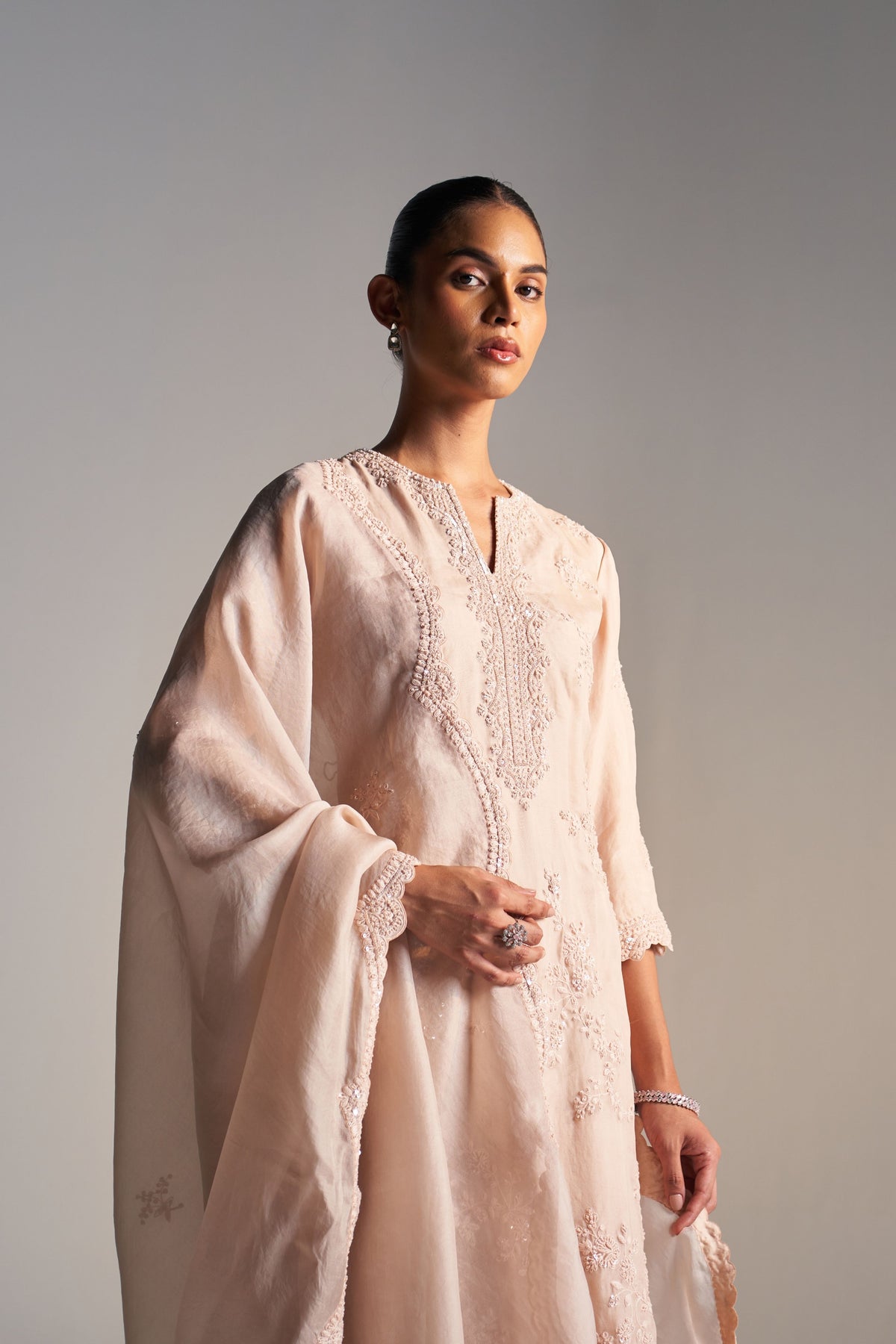 Whispering Peach Kurta Set