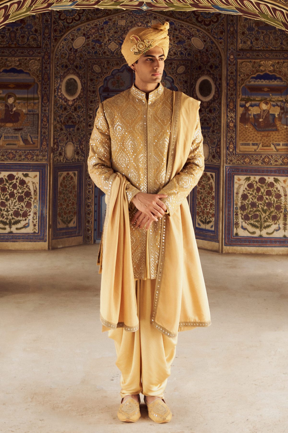 Gold Sherwani Set