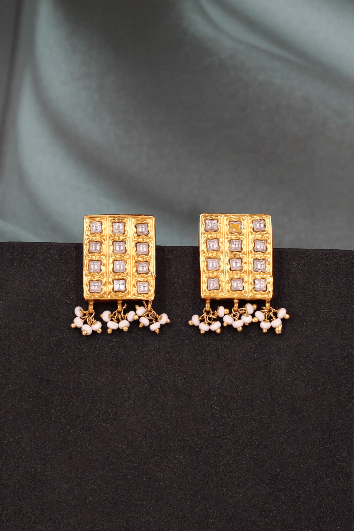 Golden Glow Kundan Studded Earrings.