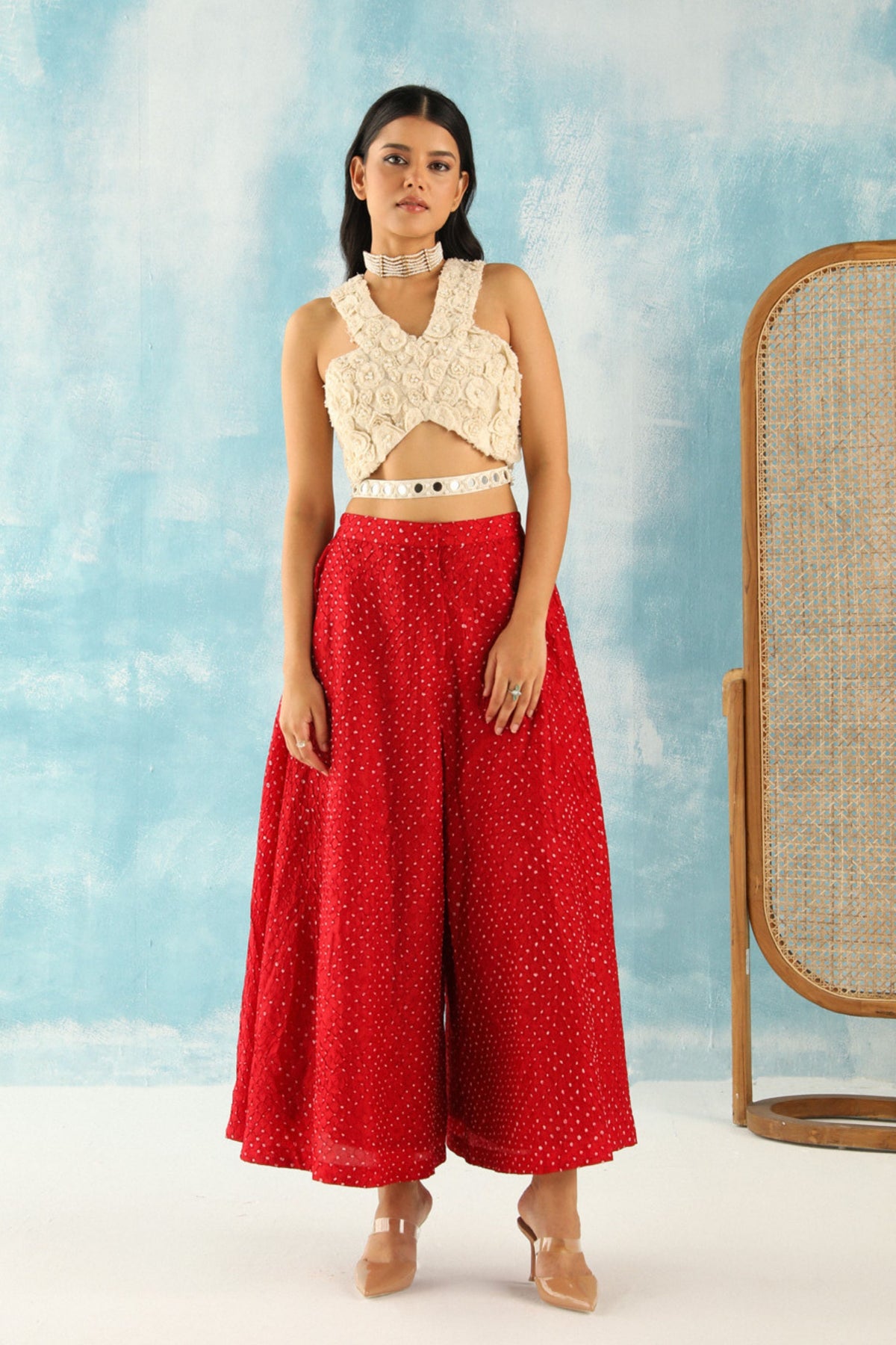 High Waist Red Skirt