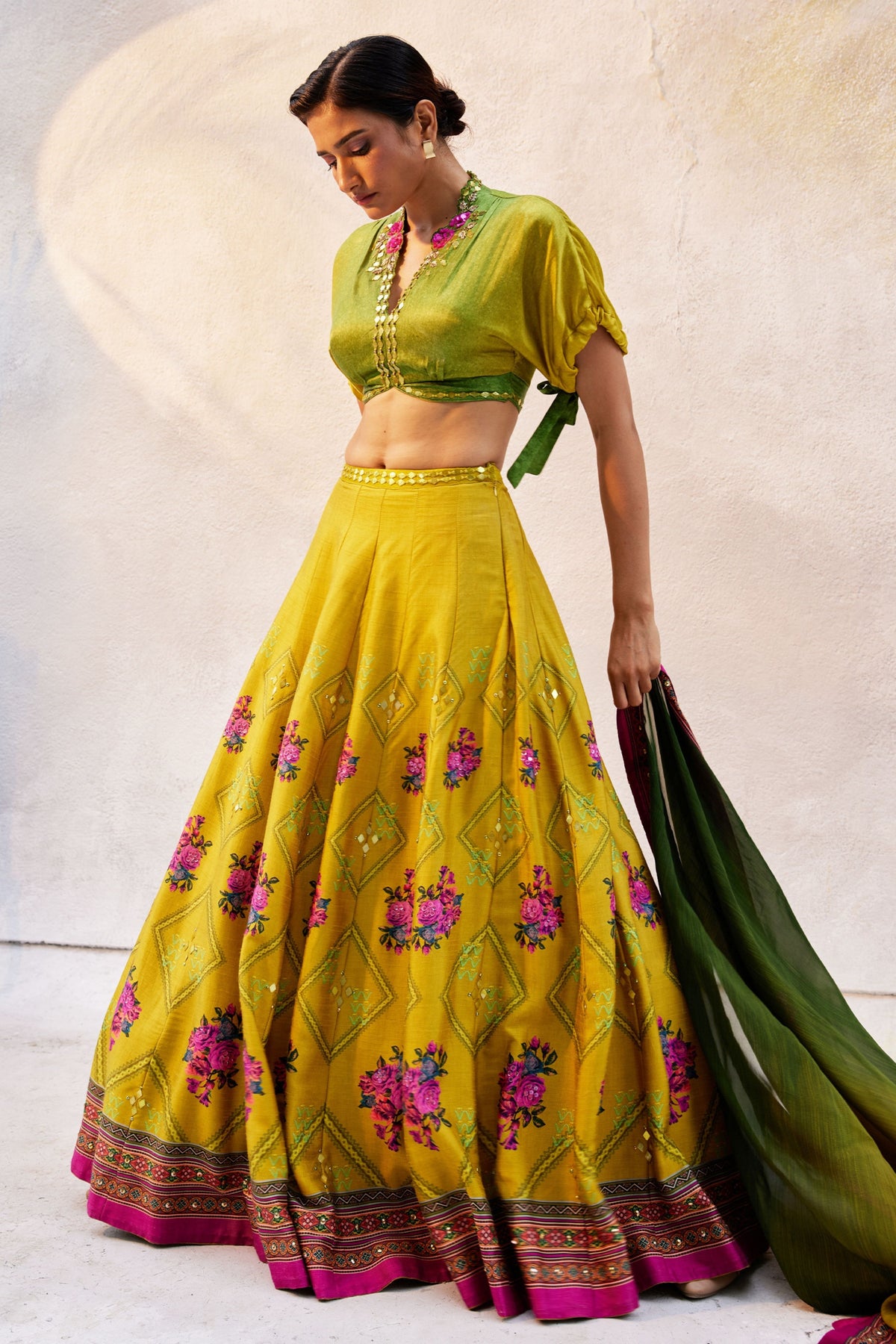 Ochre Yellow Lehenga Set