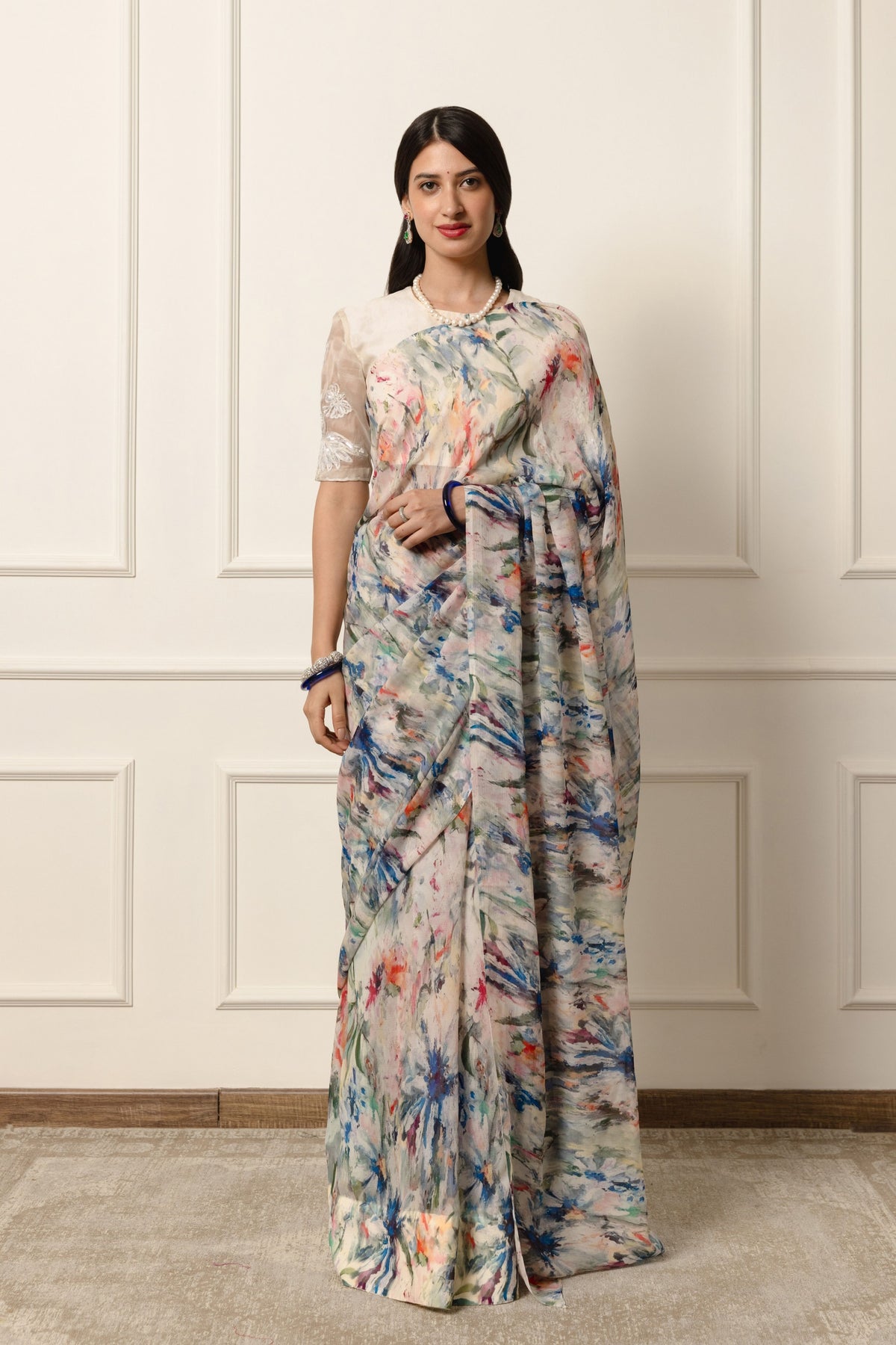 Daria Printed French Chiffon Saree