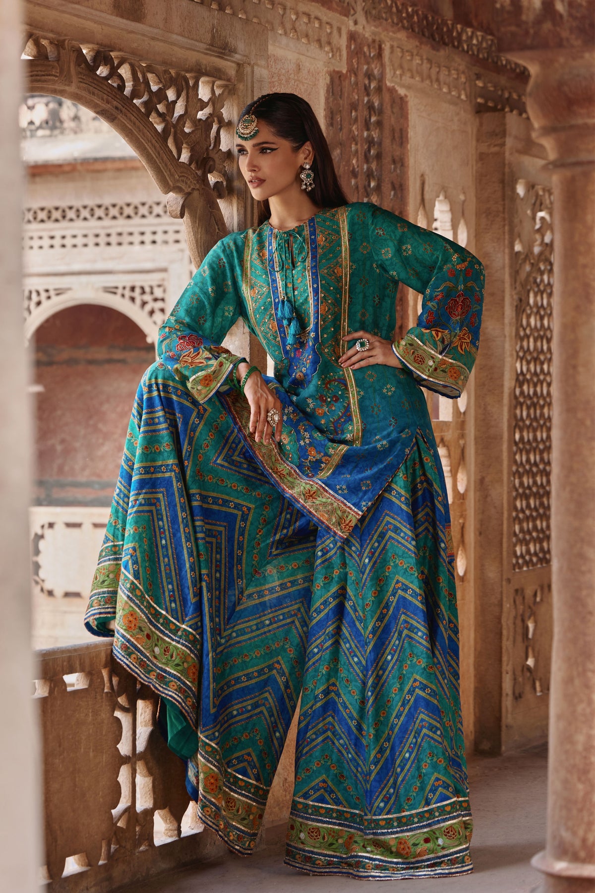 Blue Amaira Sharara Set