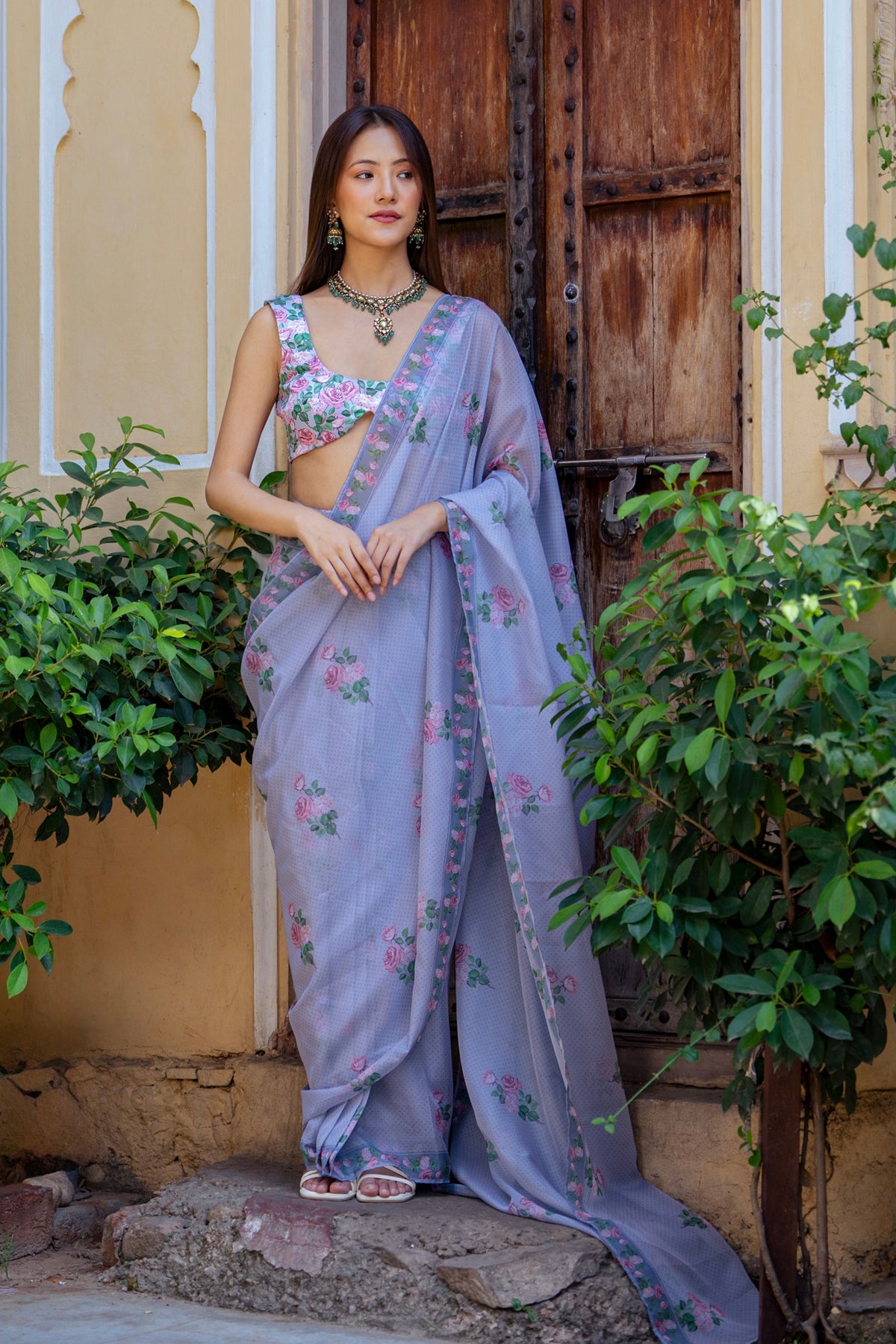 Soft Blue Concept Saree Set