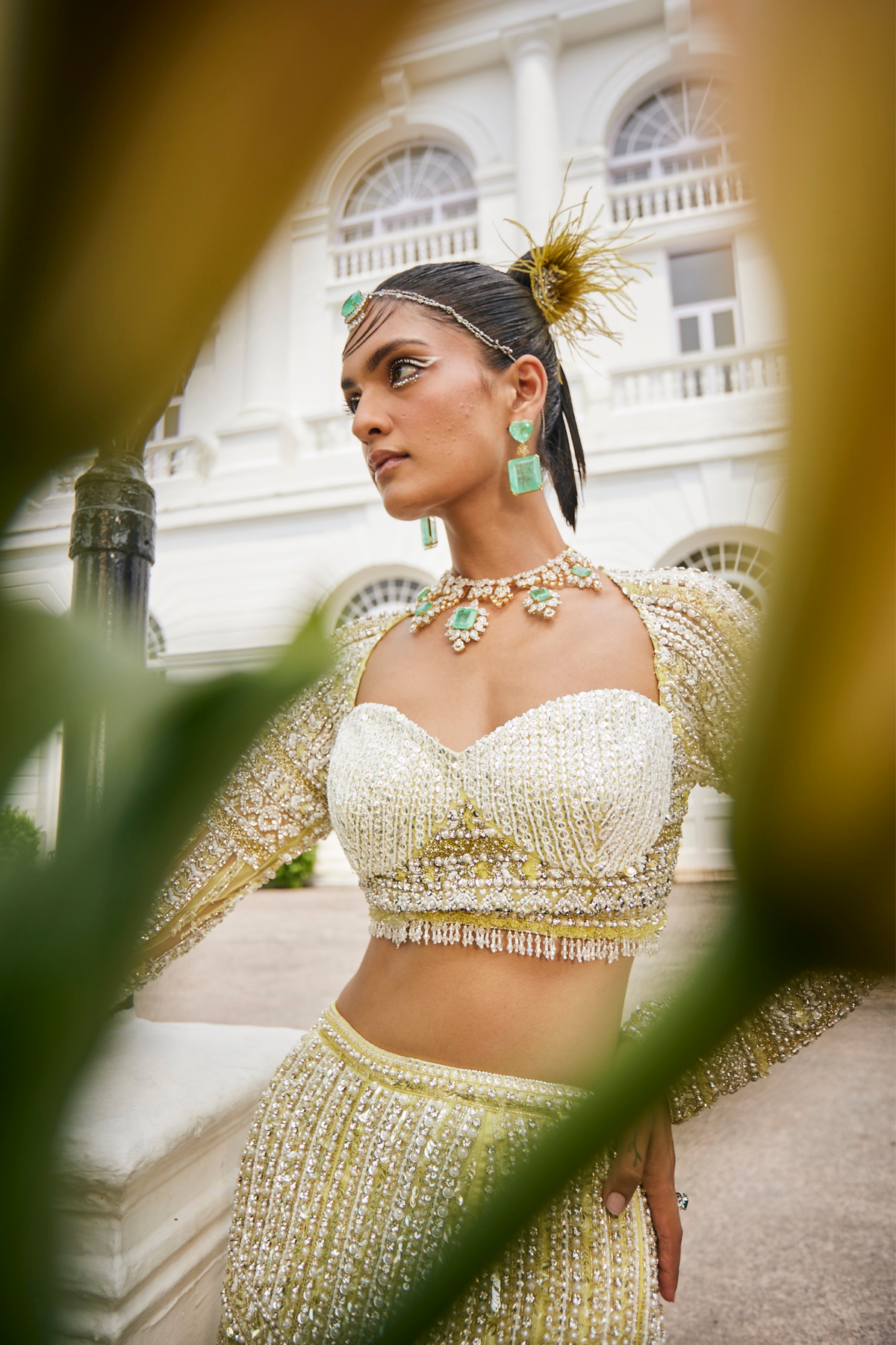 Yellow Pear Mermaid Lehenga Set