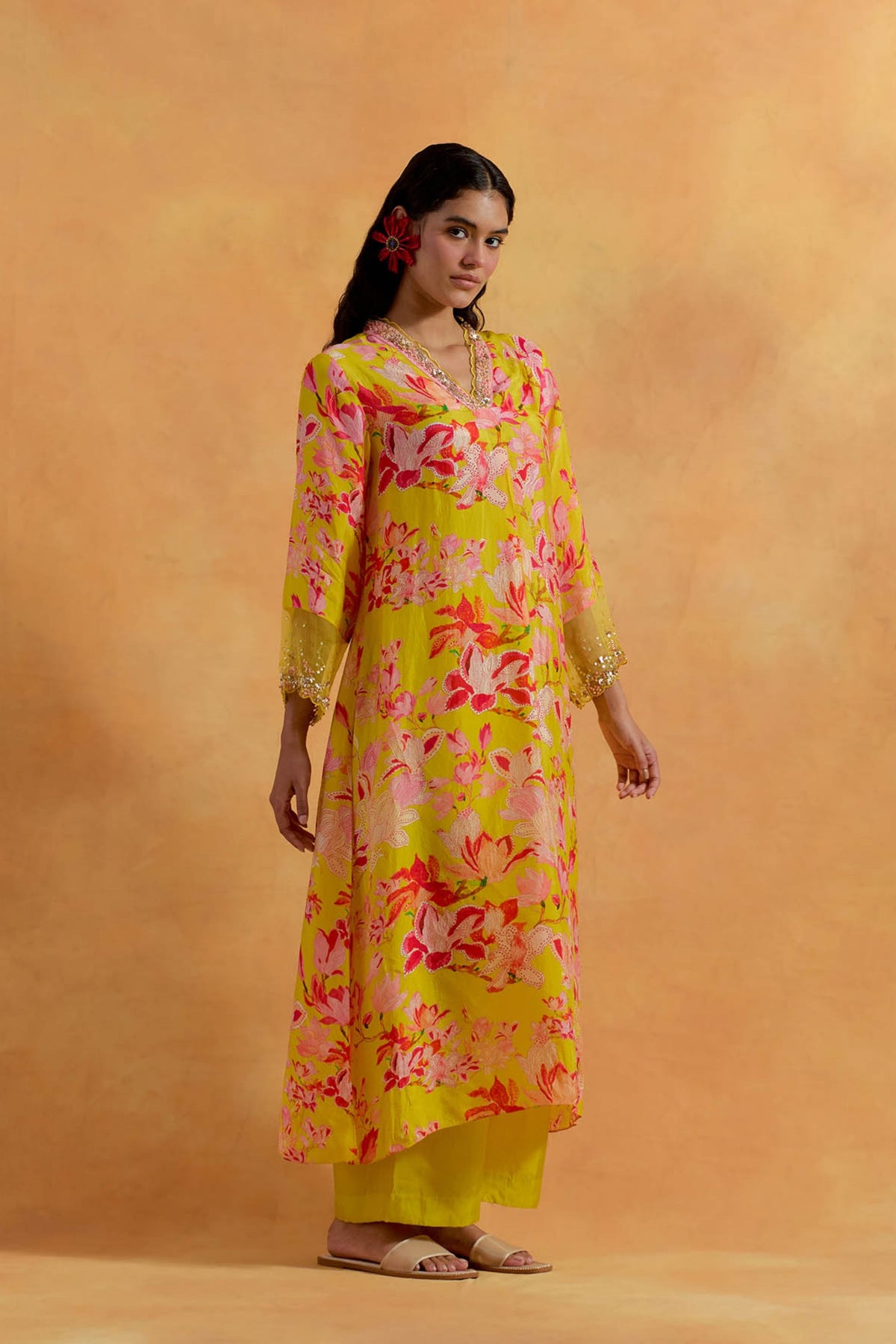 Mango &amp; Pink Kurta Set