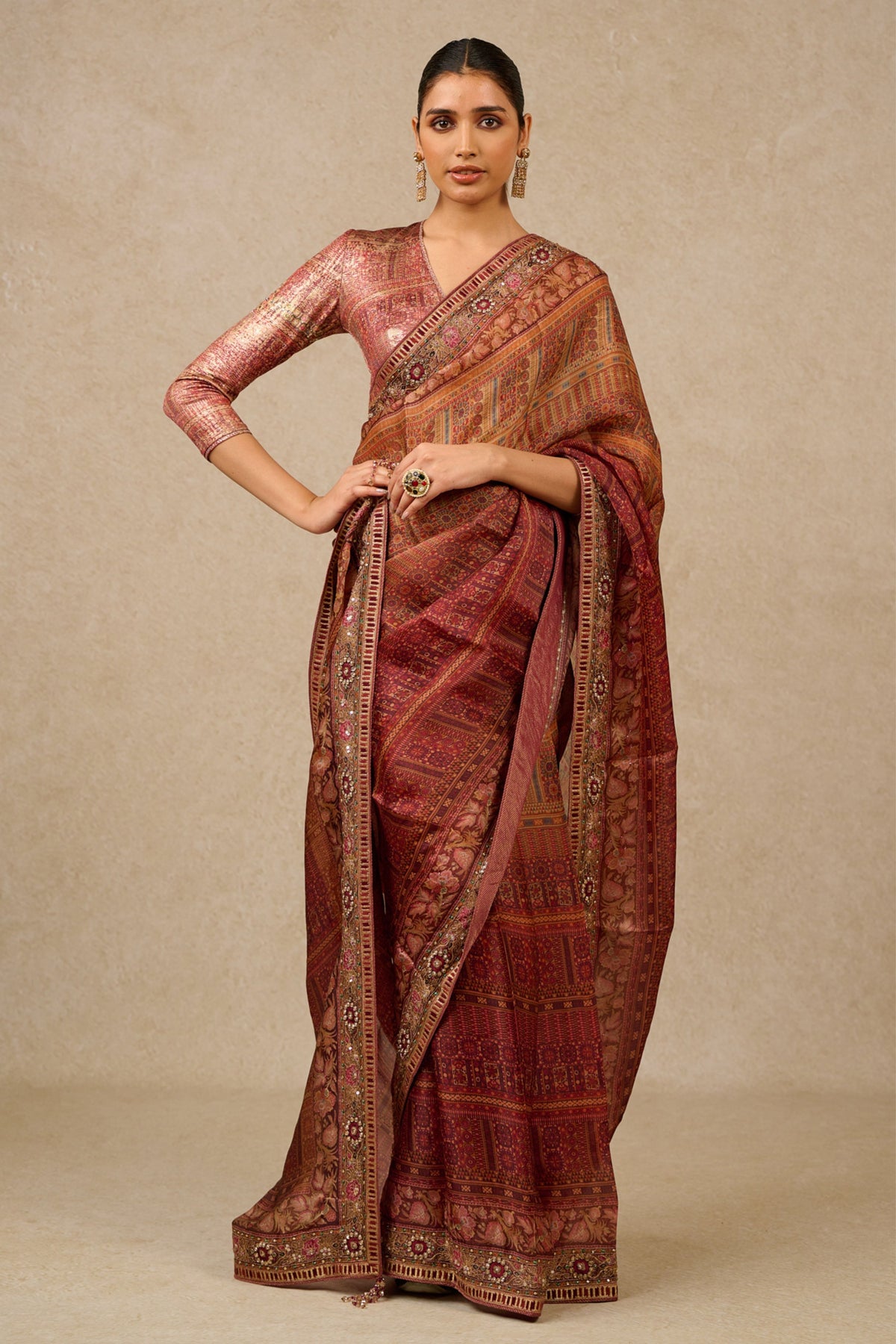 Burgundy Kaleen Saree