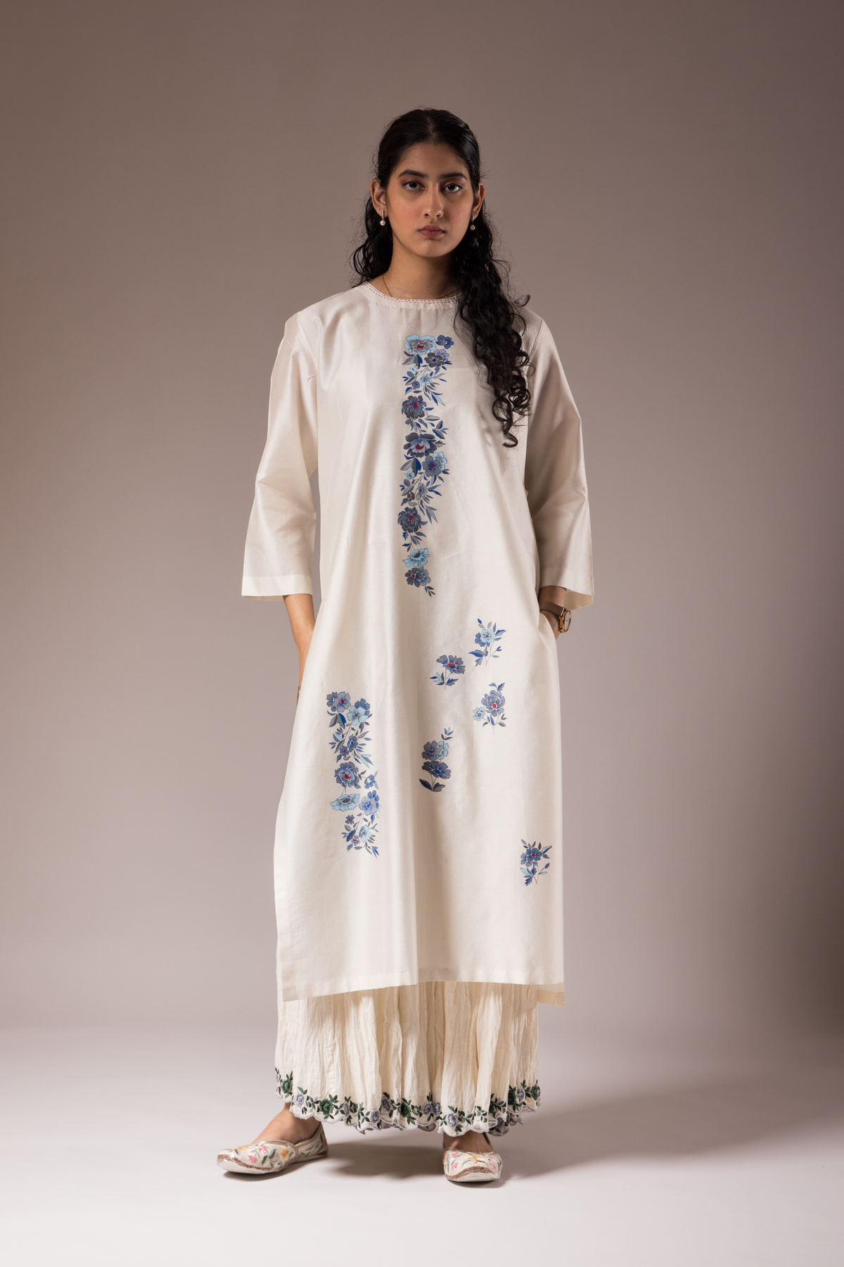 Floral Chanderi Kurta