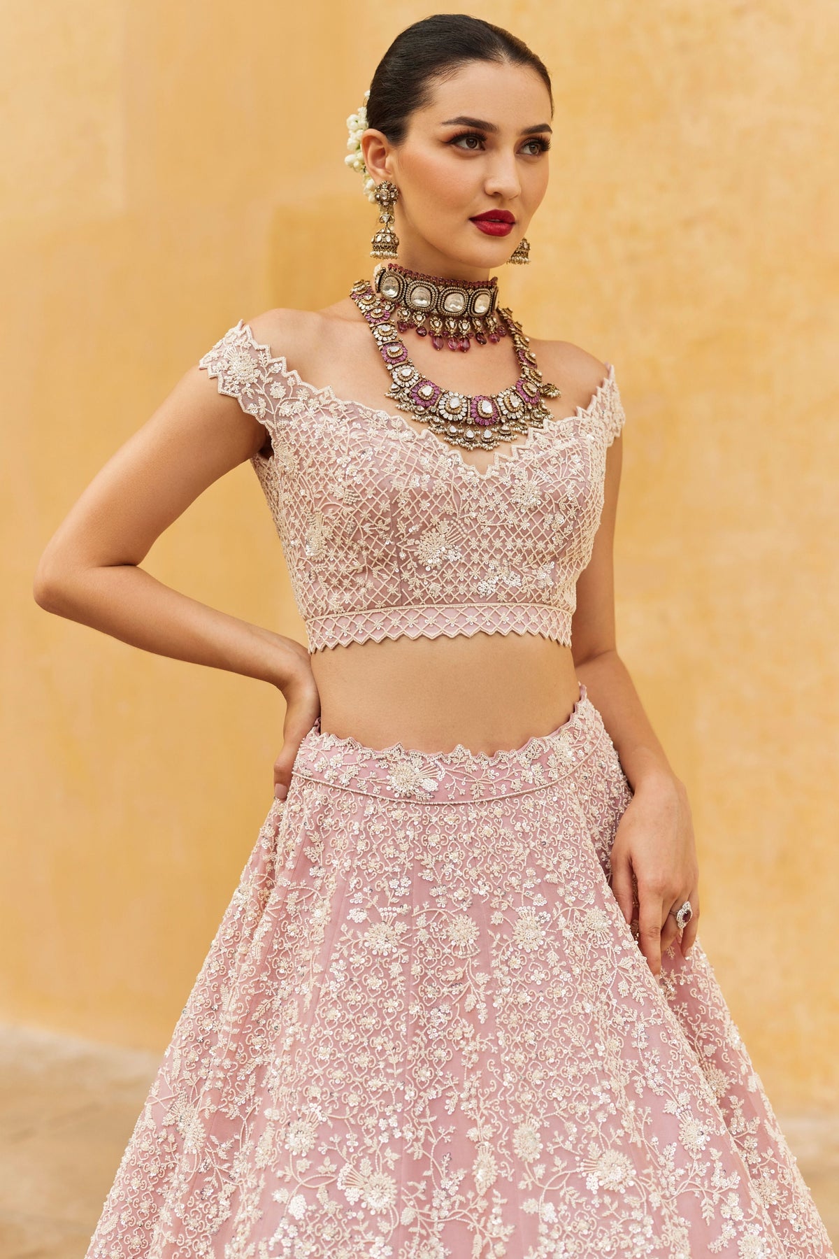 Leh Sierra Blush Pink Lehenga Set