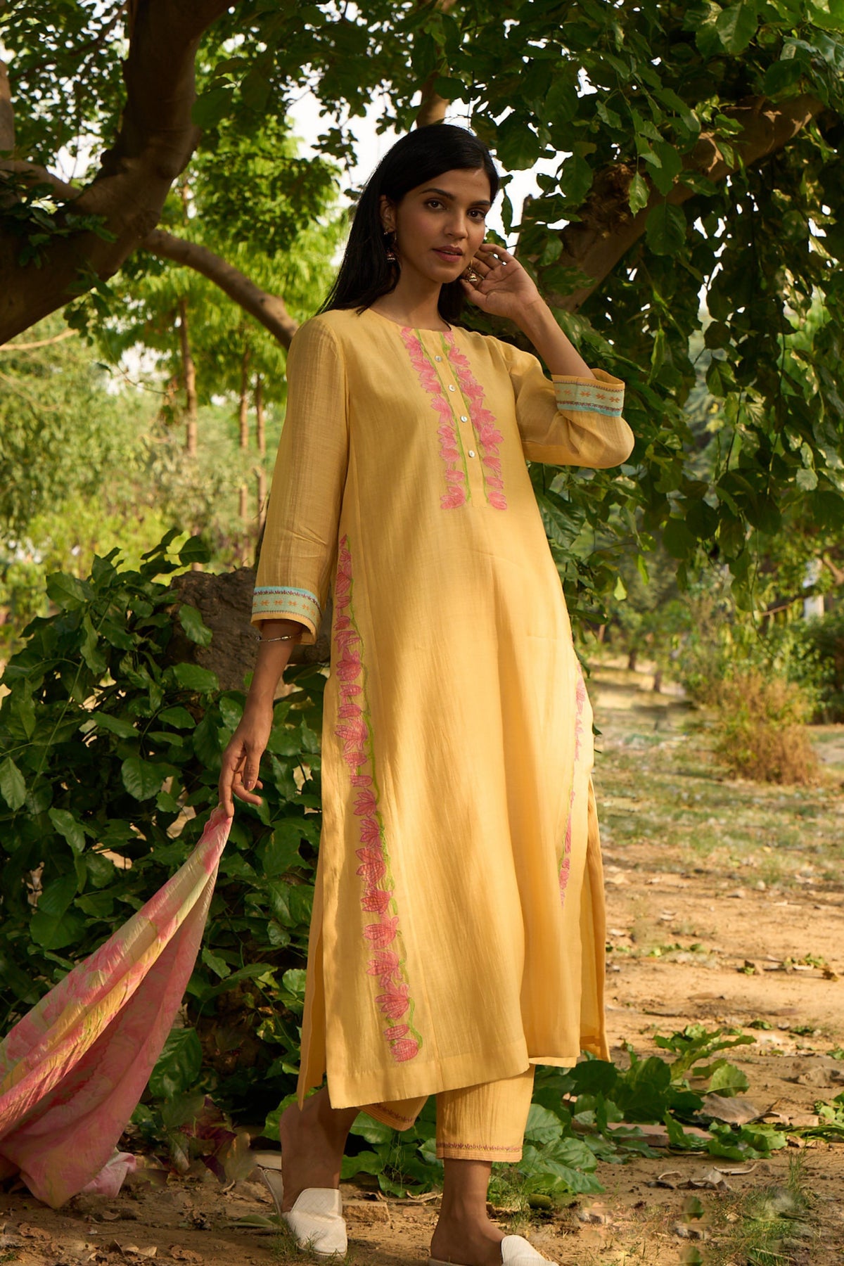 Yellow Kurta Set With Dupatta