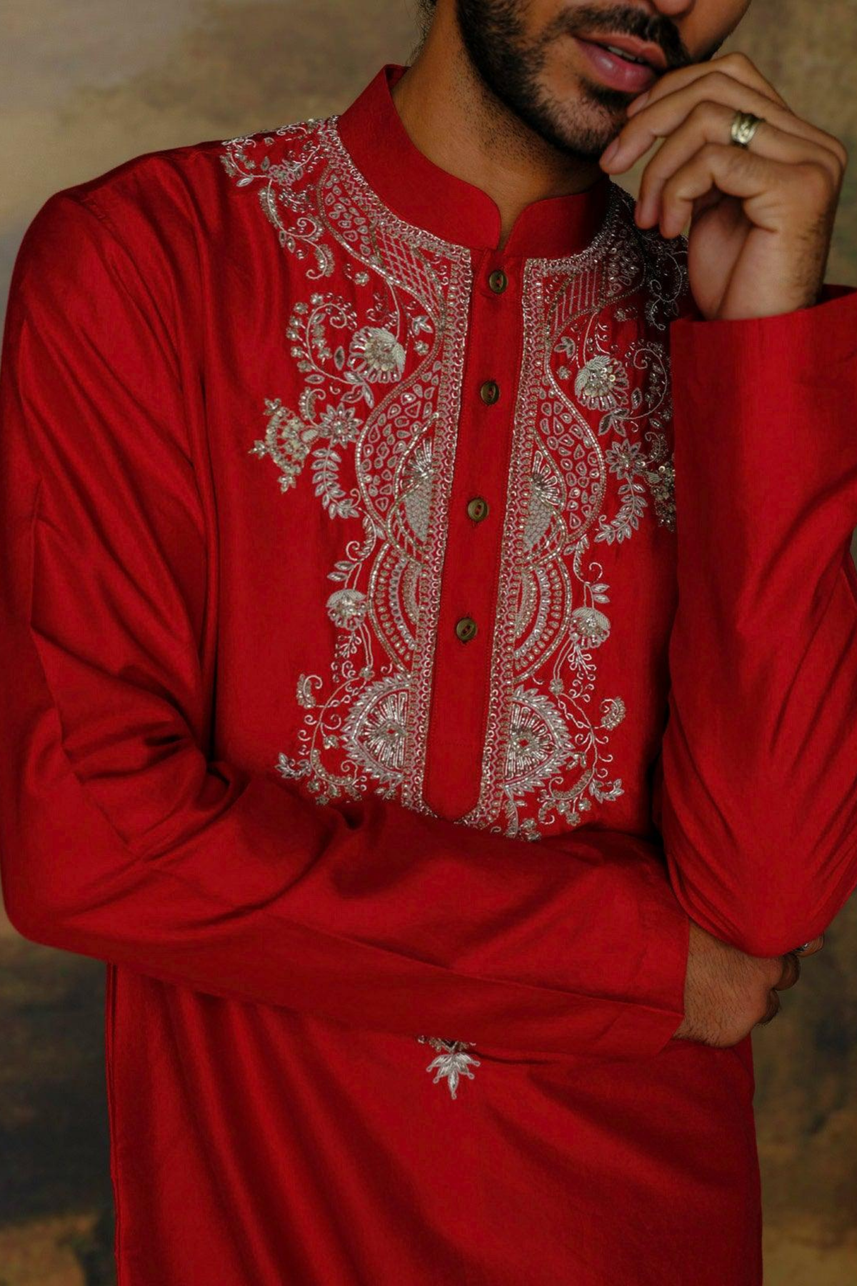 Red Kurta Set