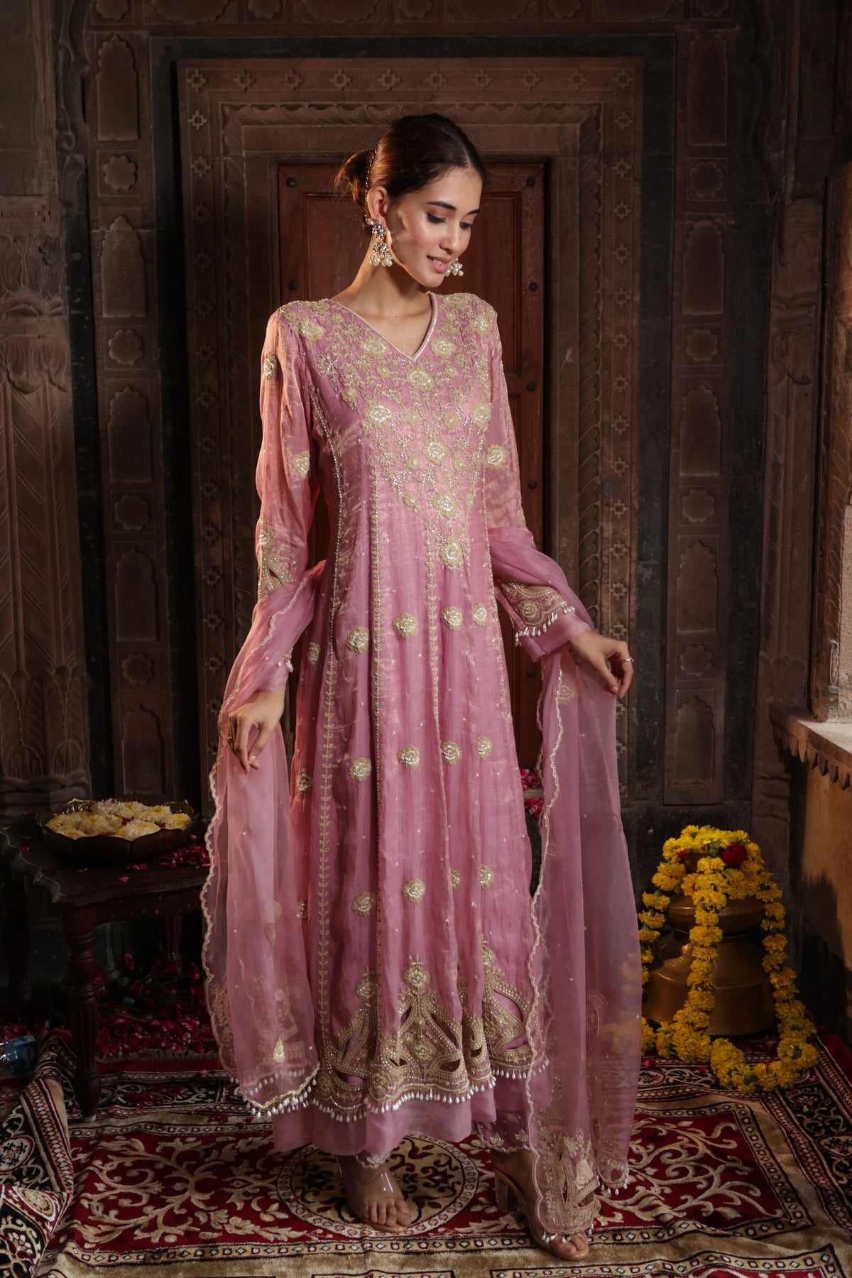 Pink Anarkali Set