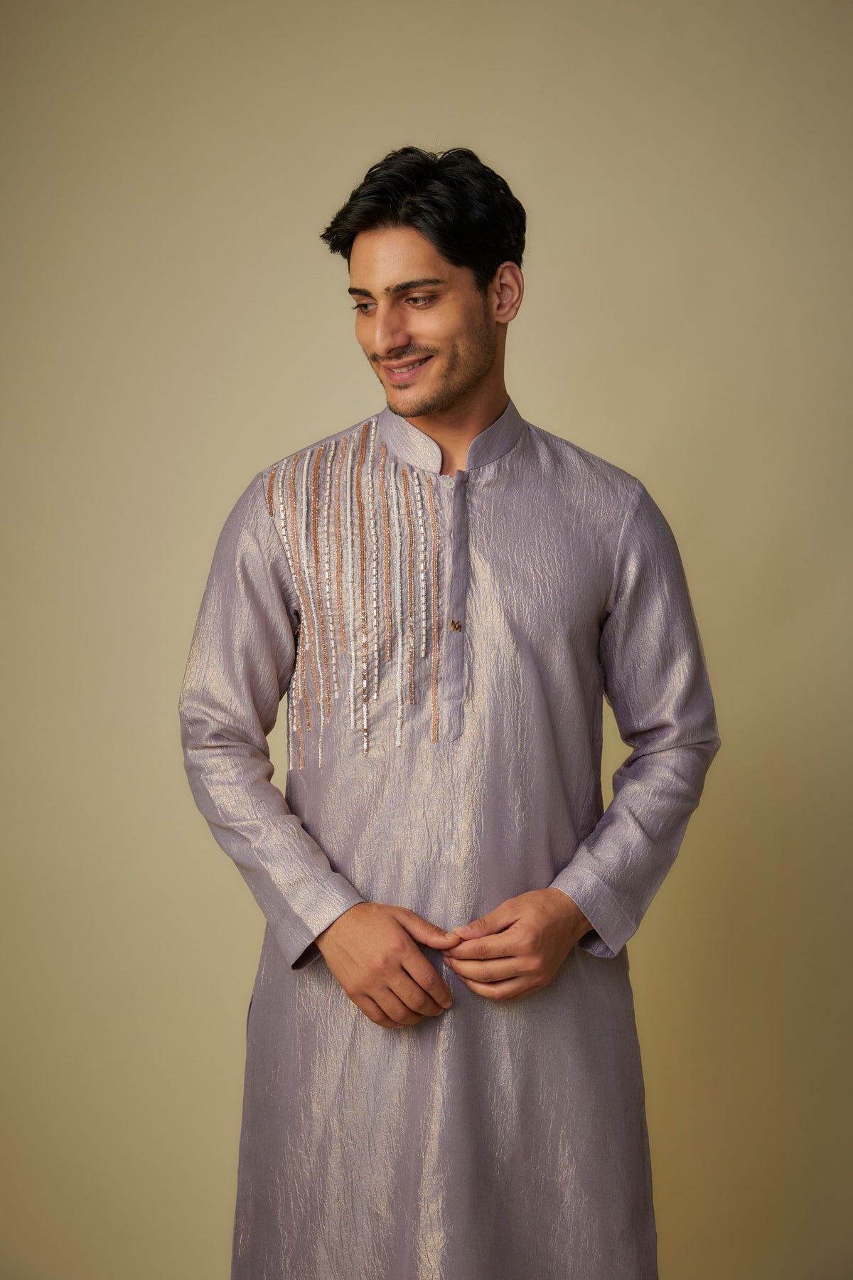 Lilac Embroidered Kurta Set