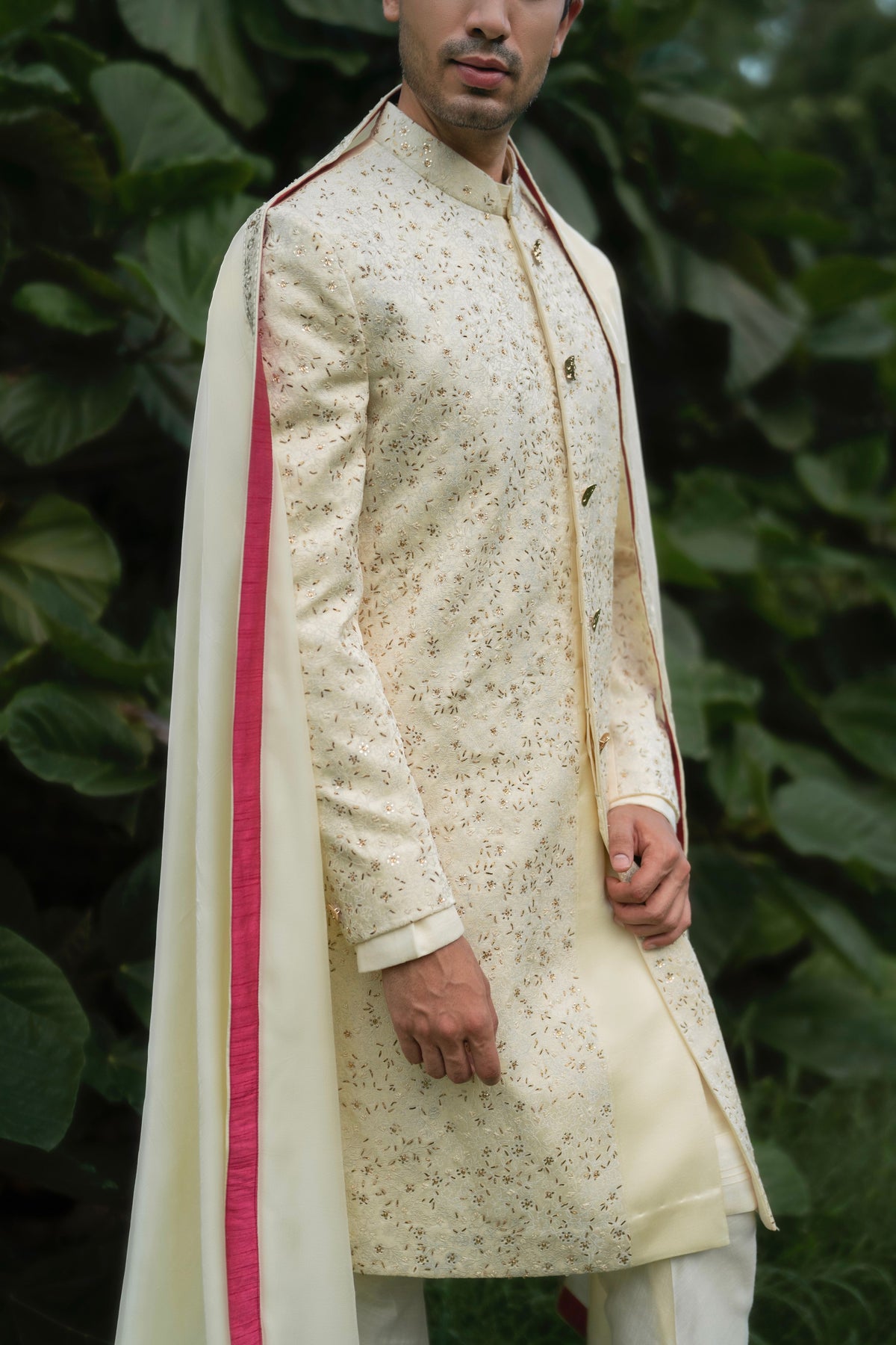 Butter Yellow Sherwani Set