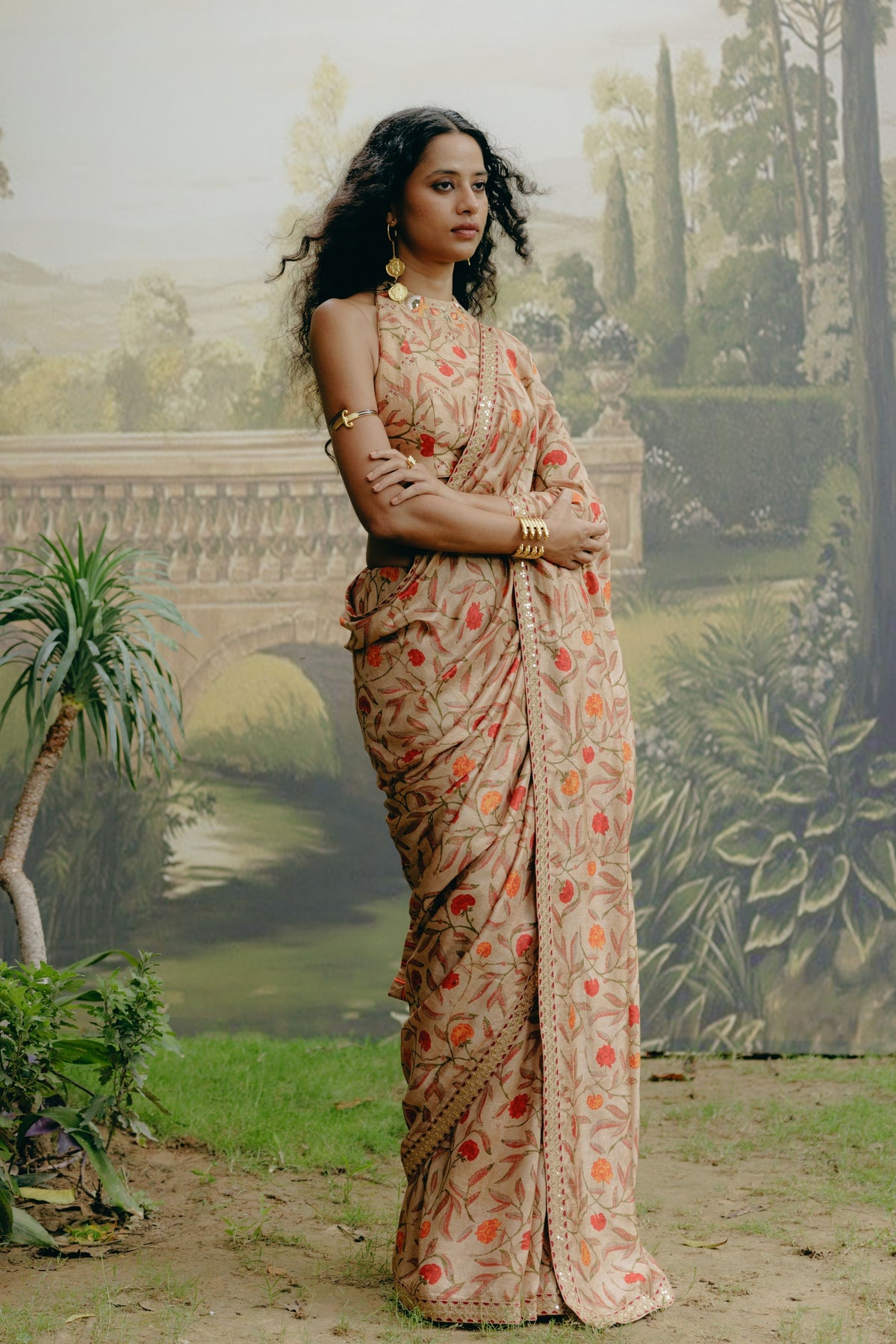 Biscuit Brown Saree