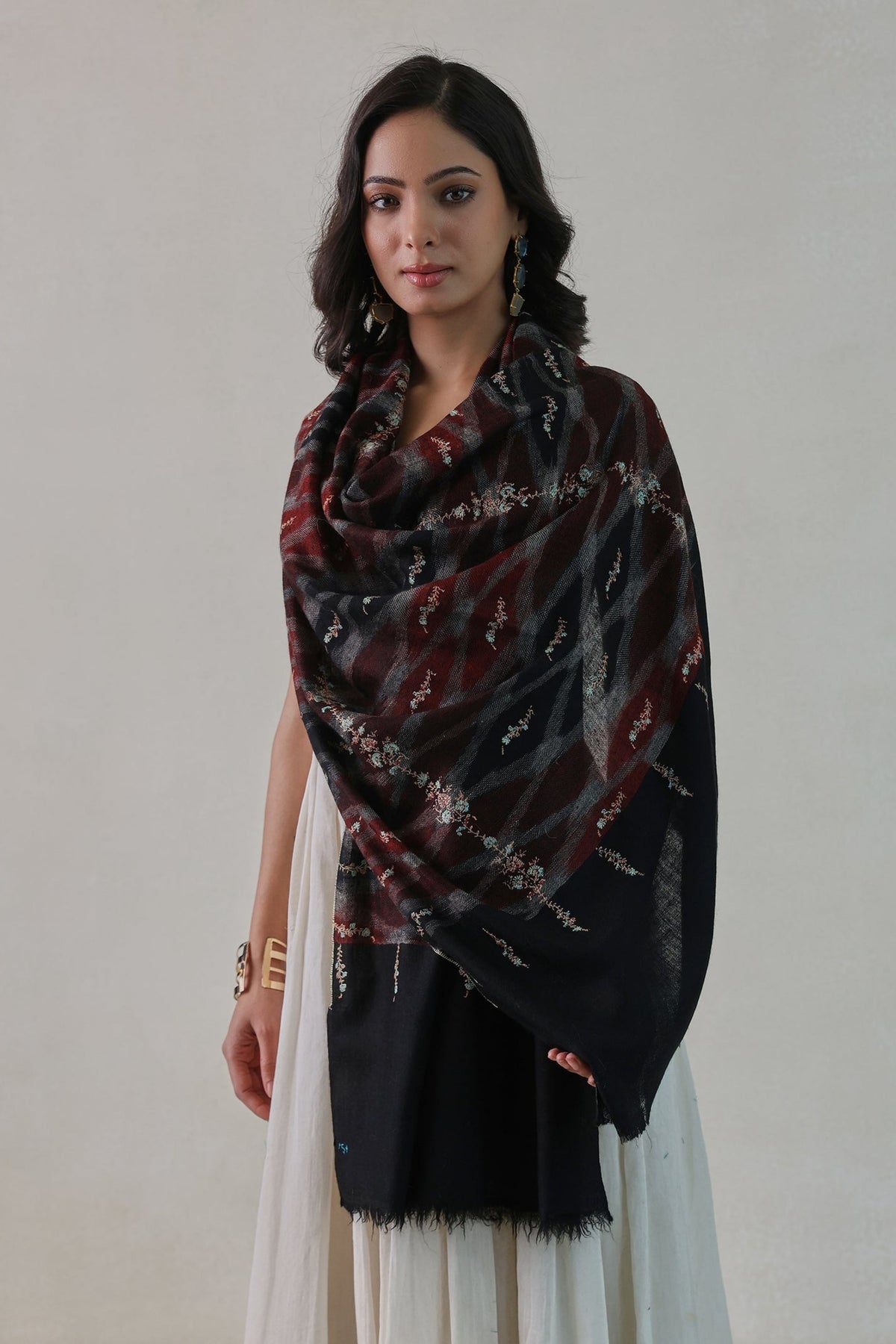 Black and Red Pashmina Stole