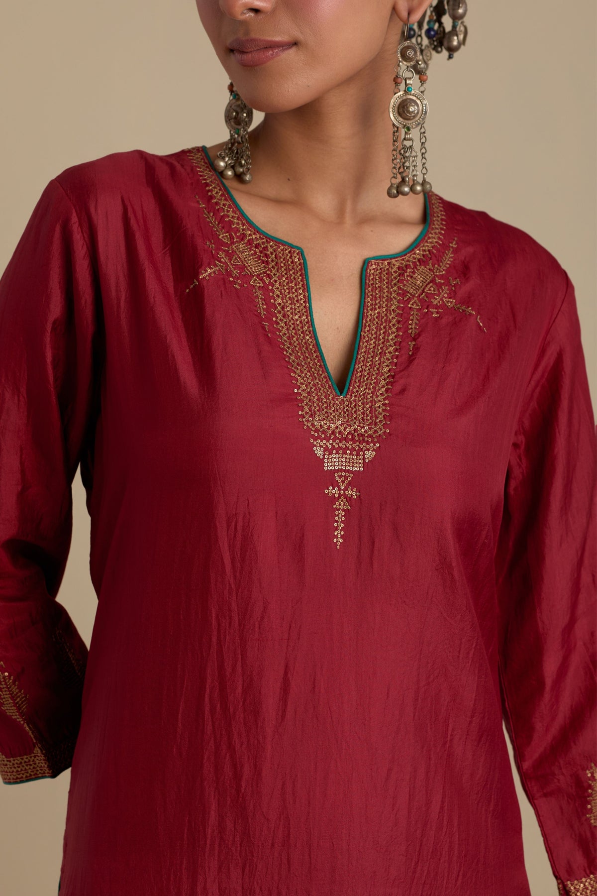 Barn Red Kurta Set