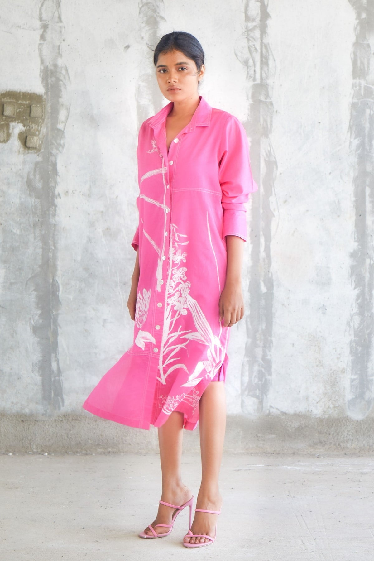 Botanic Pink Shirt Dress