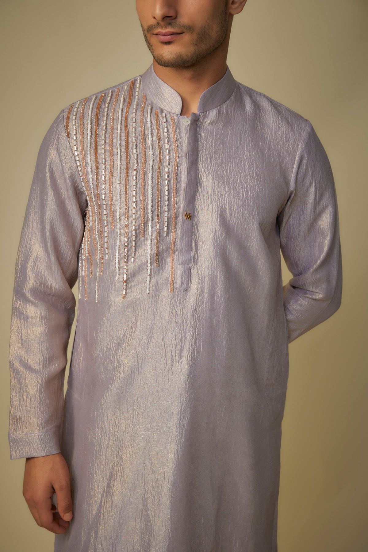 Lilac Embroidered Kurta Set