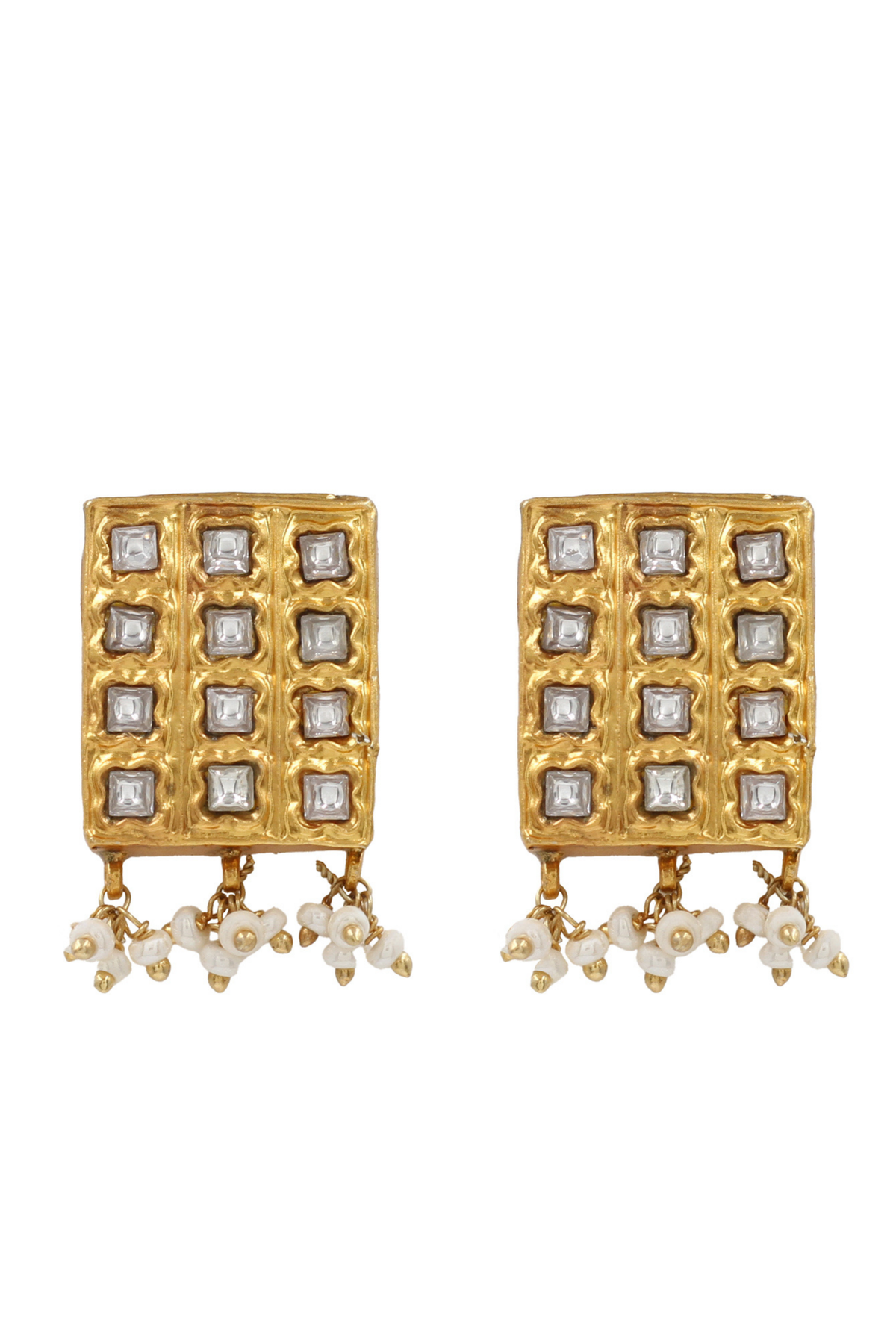 Golden Glow Kundan Studded Earrings.