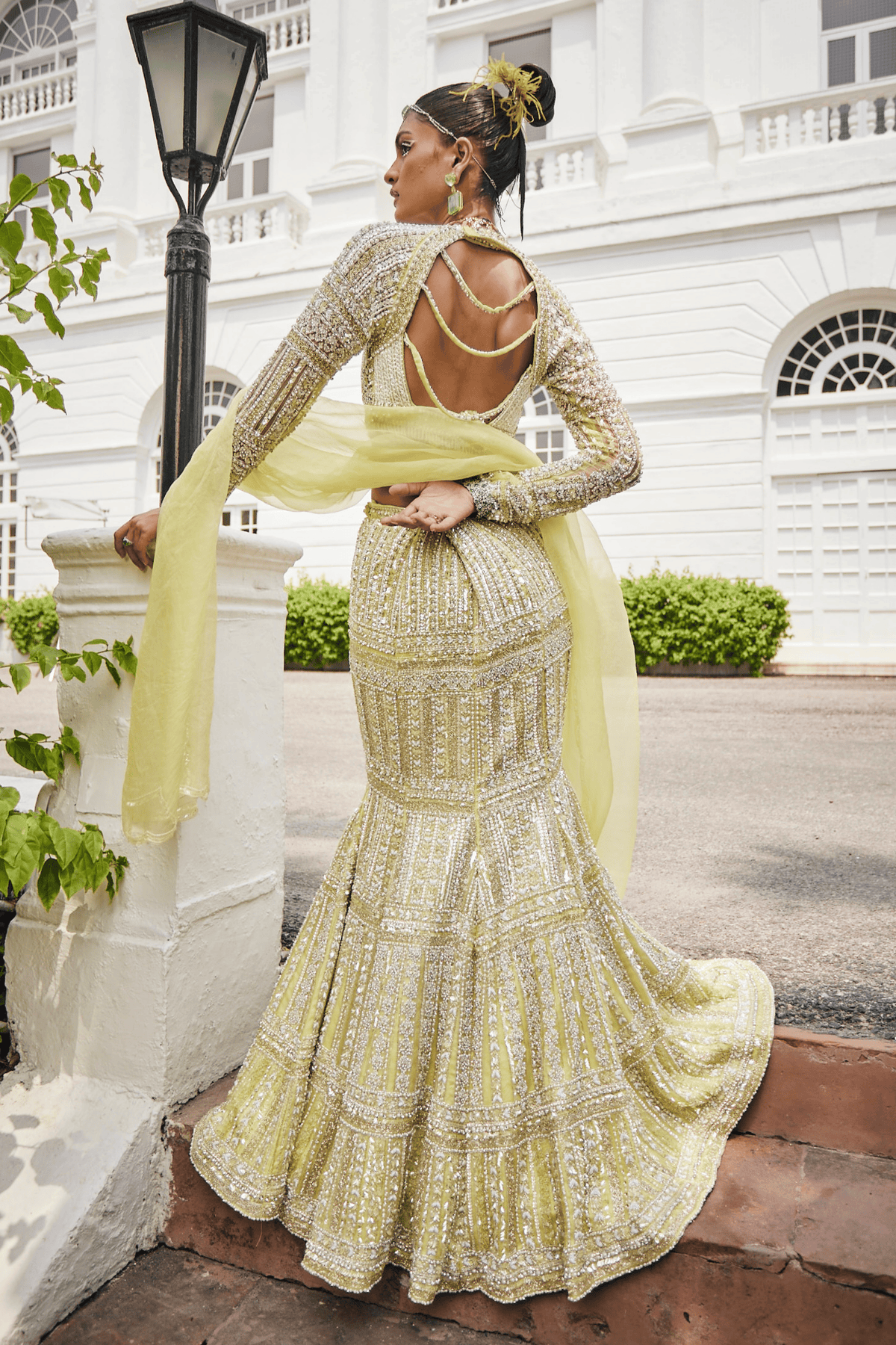 Yellow Pear Mermaid Lehenga Set