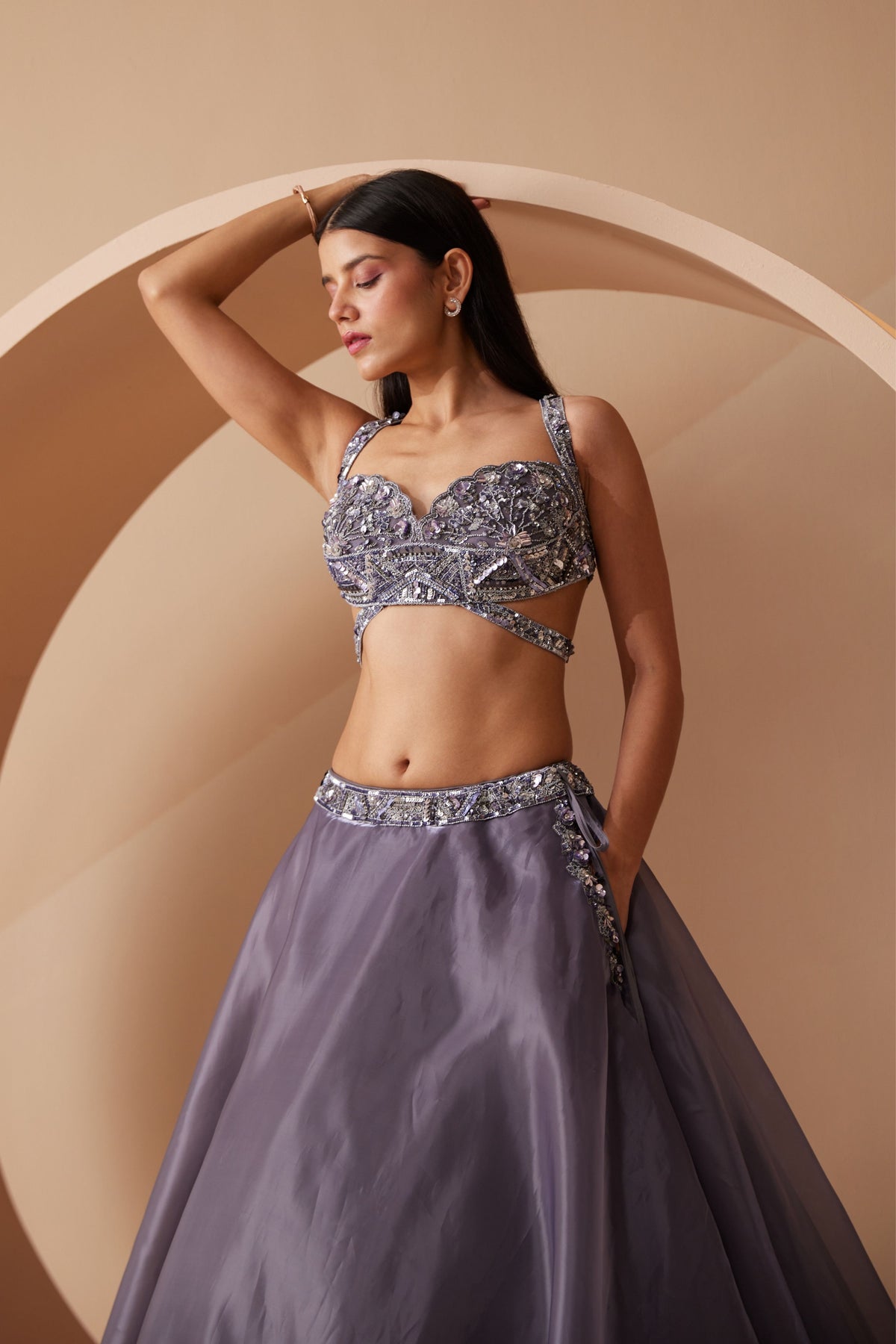 Rosselyn Lavender Lehenga Set