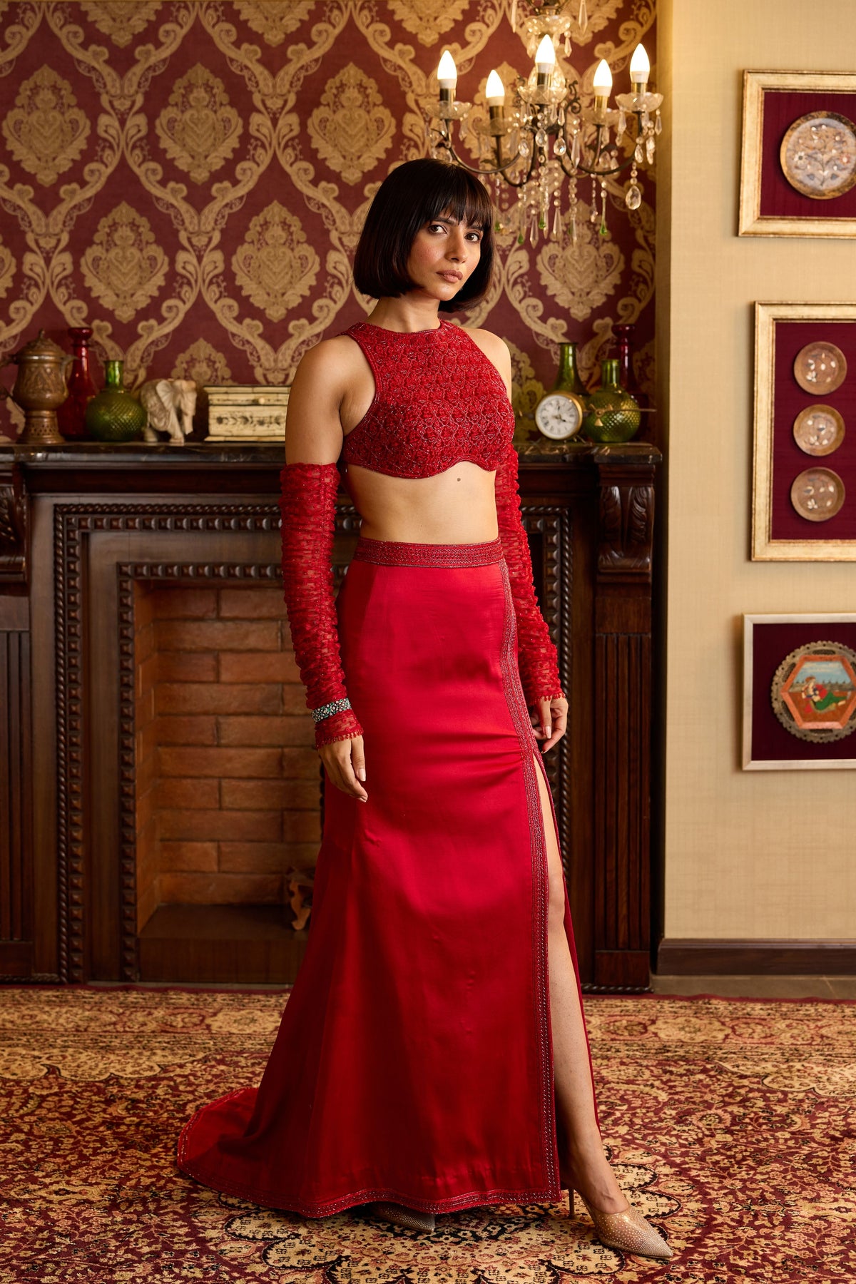 Regal Red Two-piece Gown